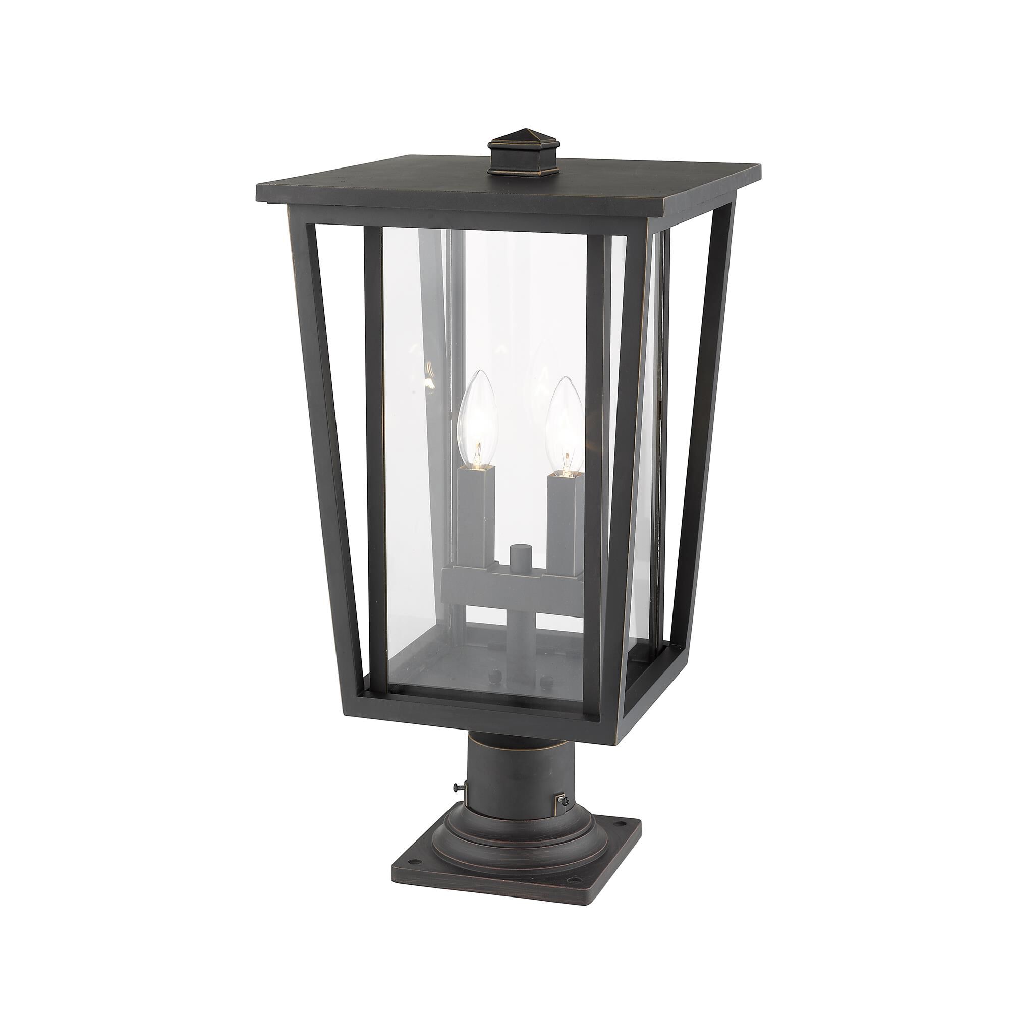 Shown in Oil Rubbed Bronze finish and Glass shade