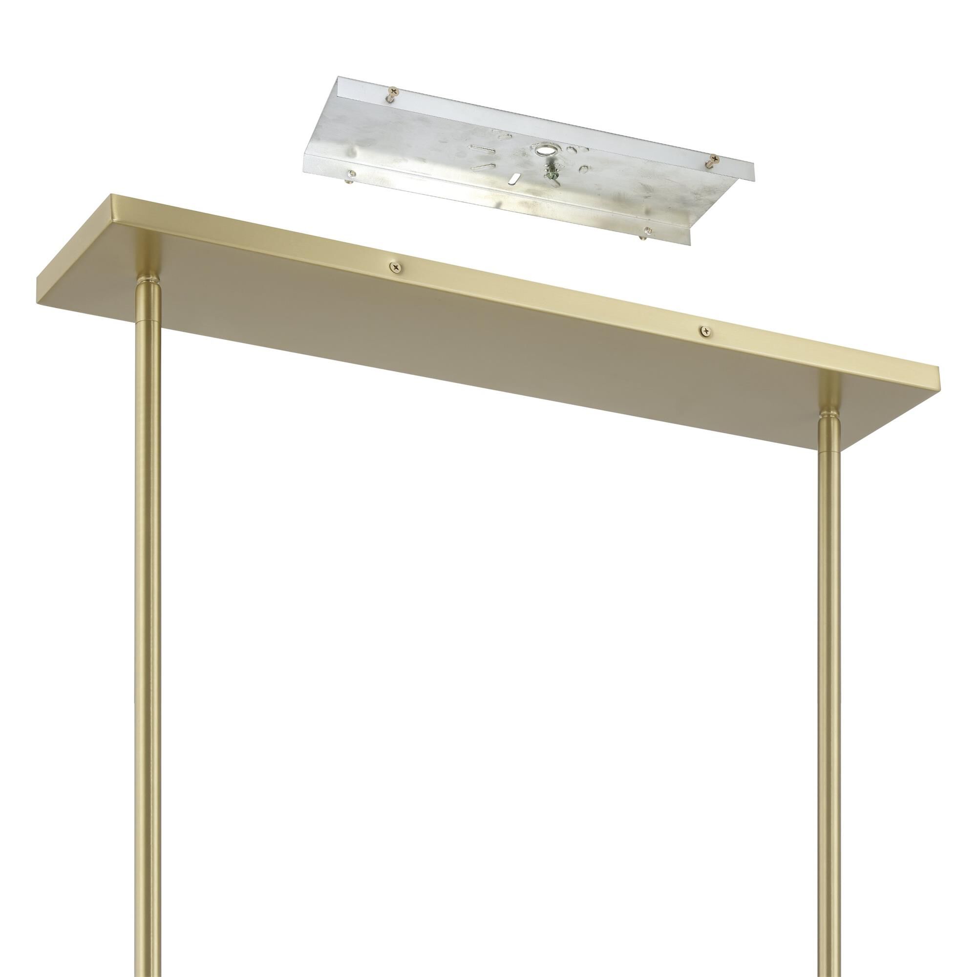 Shown in Champagne Gold finish and Opal glass
