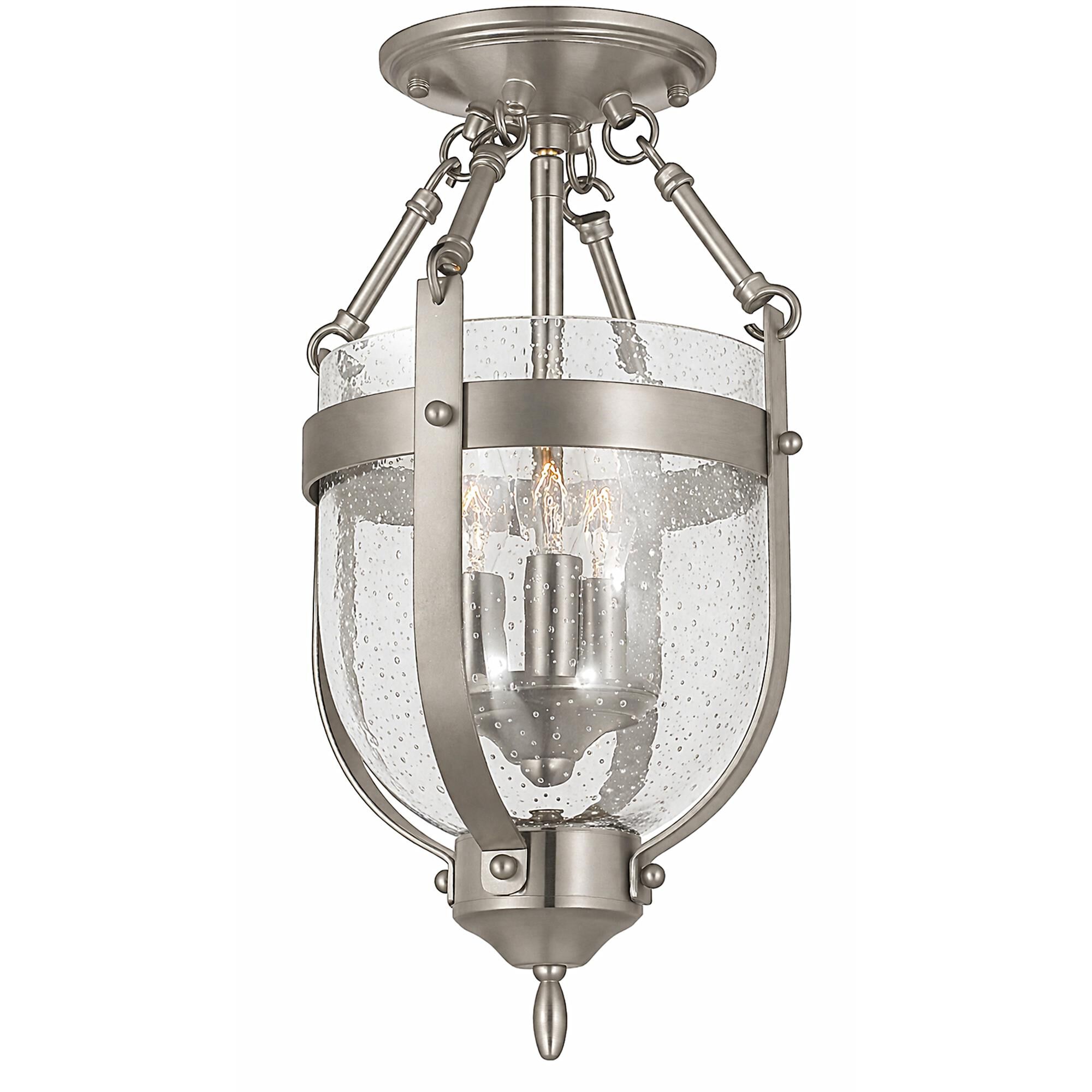Hannover 8 Inch 3 Light Semi Flush Mount,