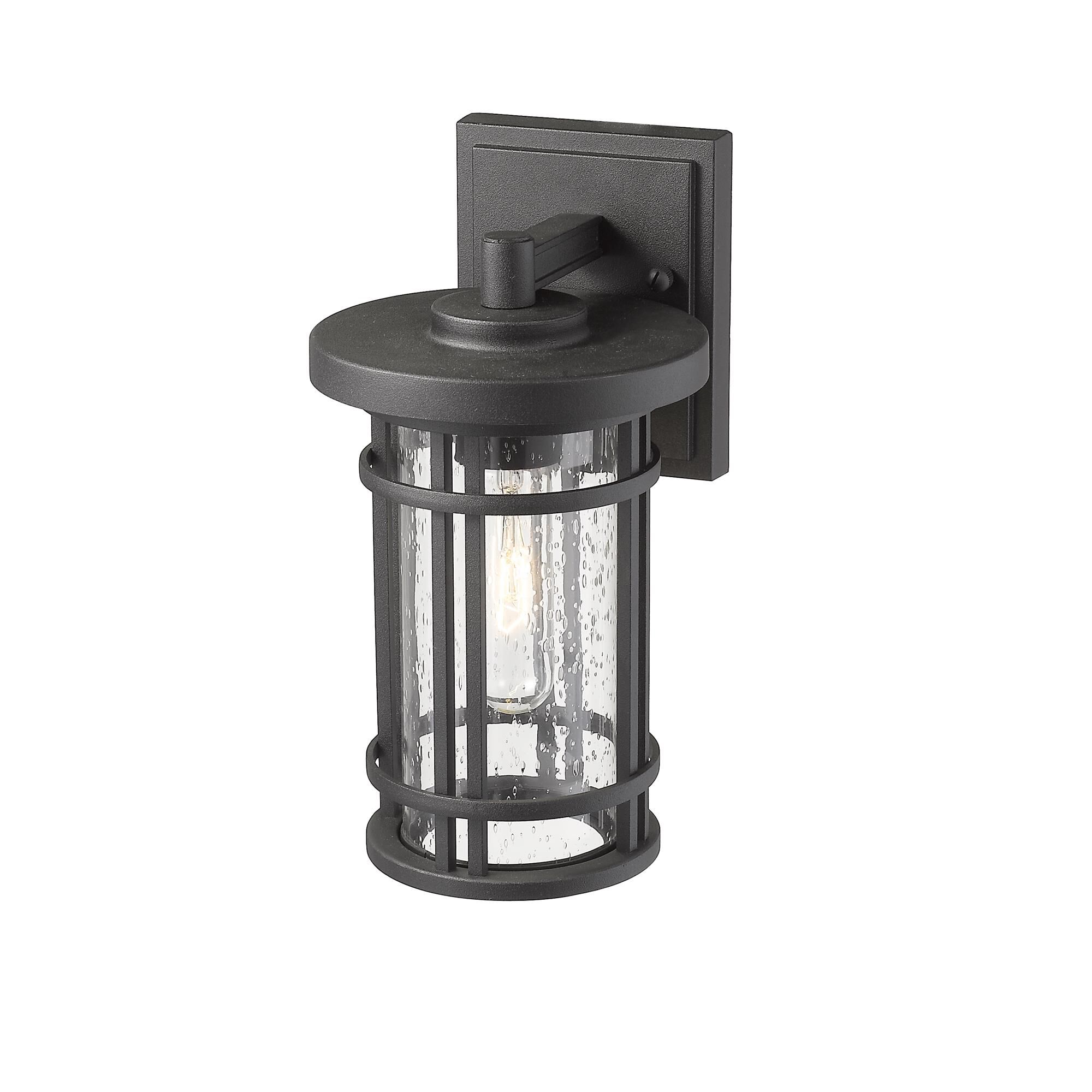 Shown in Black finish and Glass shade