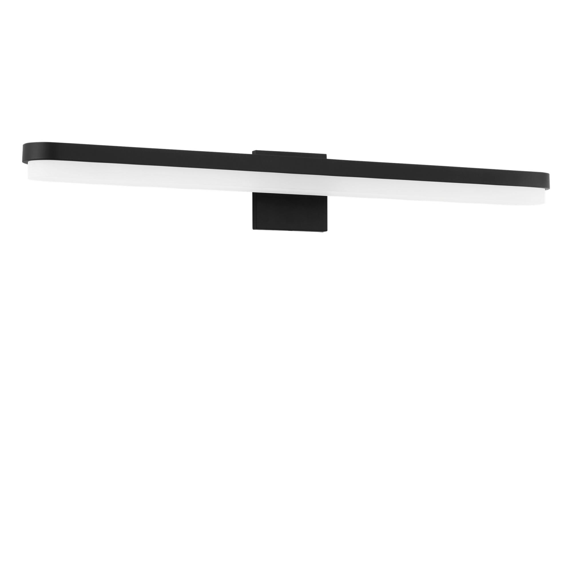 Shown in Midnight Black finish and Matte Frosted Acrylic Panels shade