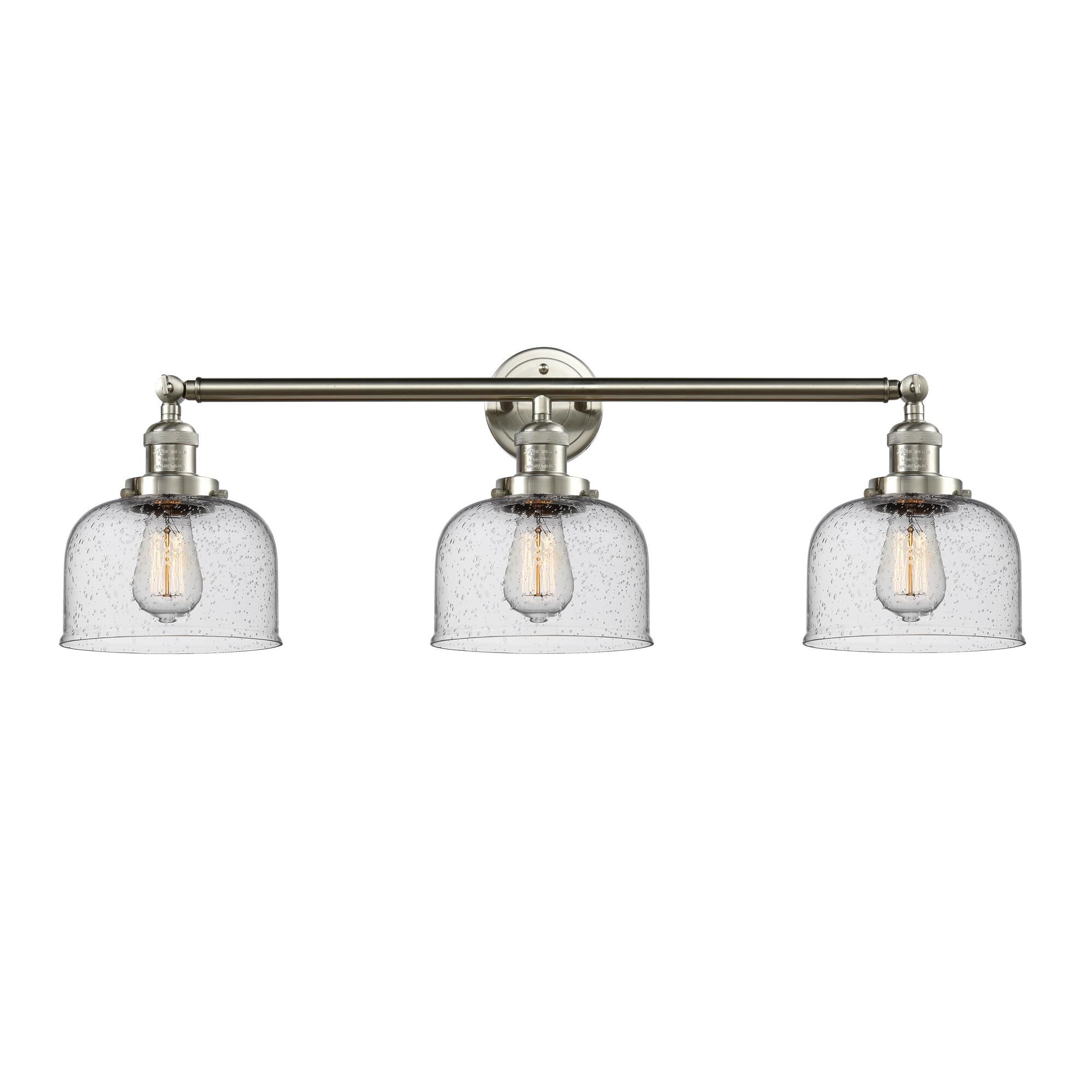 Shown in Brushed Satin Nickel finish and Seedy glass