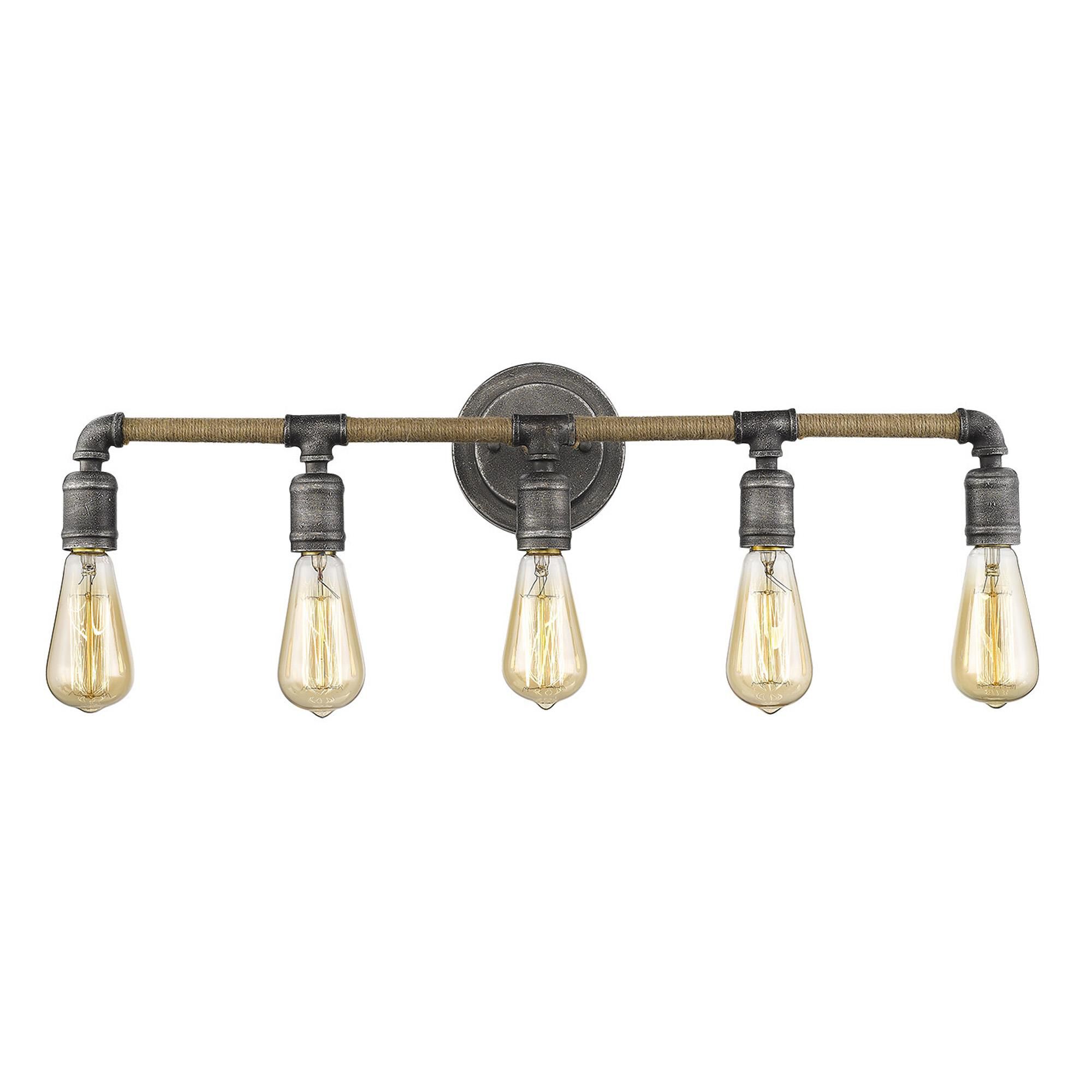 Shown in Antique Gray finish and -- glass and -- shade