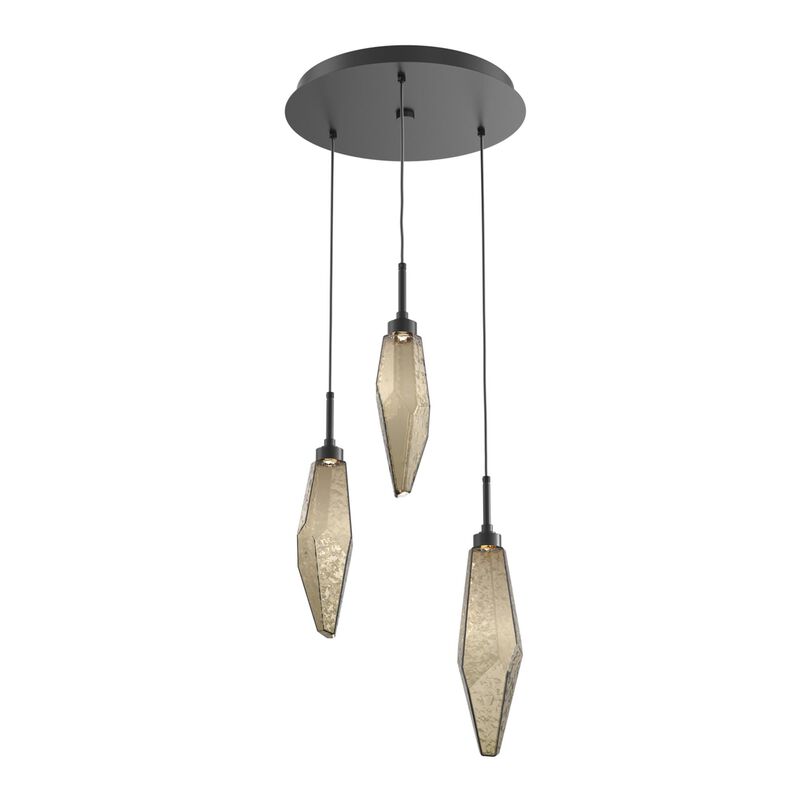 Rock Crystal 17 Inch 3 Light Multi Light Pendant by Hammerton Studio