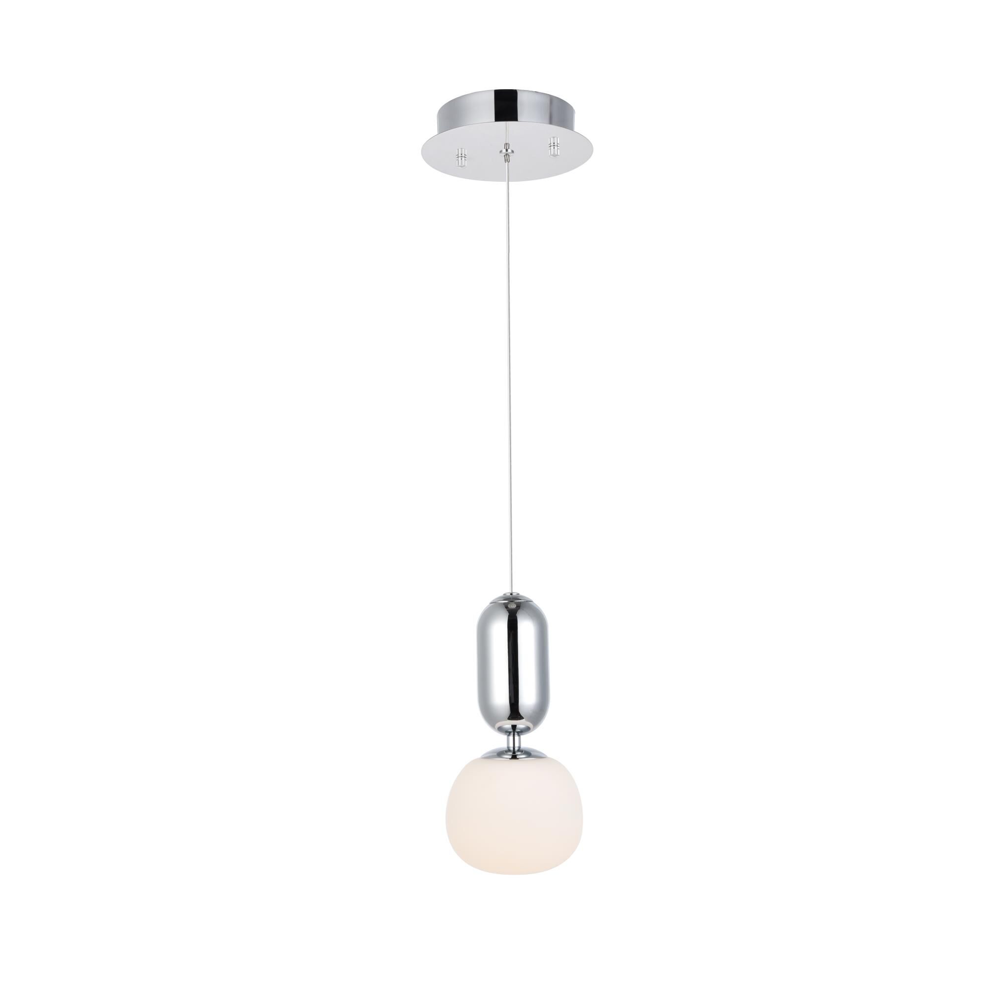 Shown in Chrome finish and White glass
