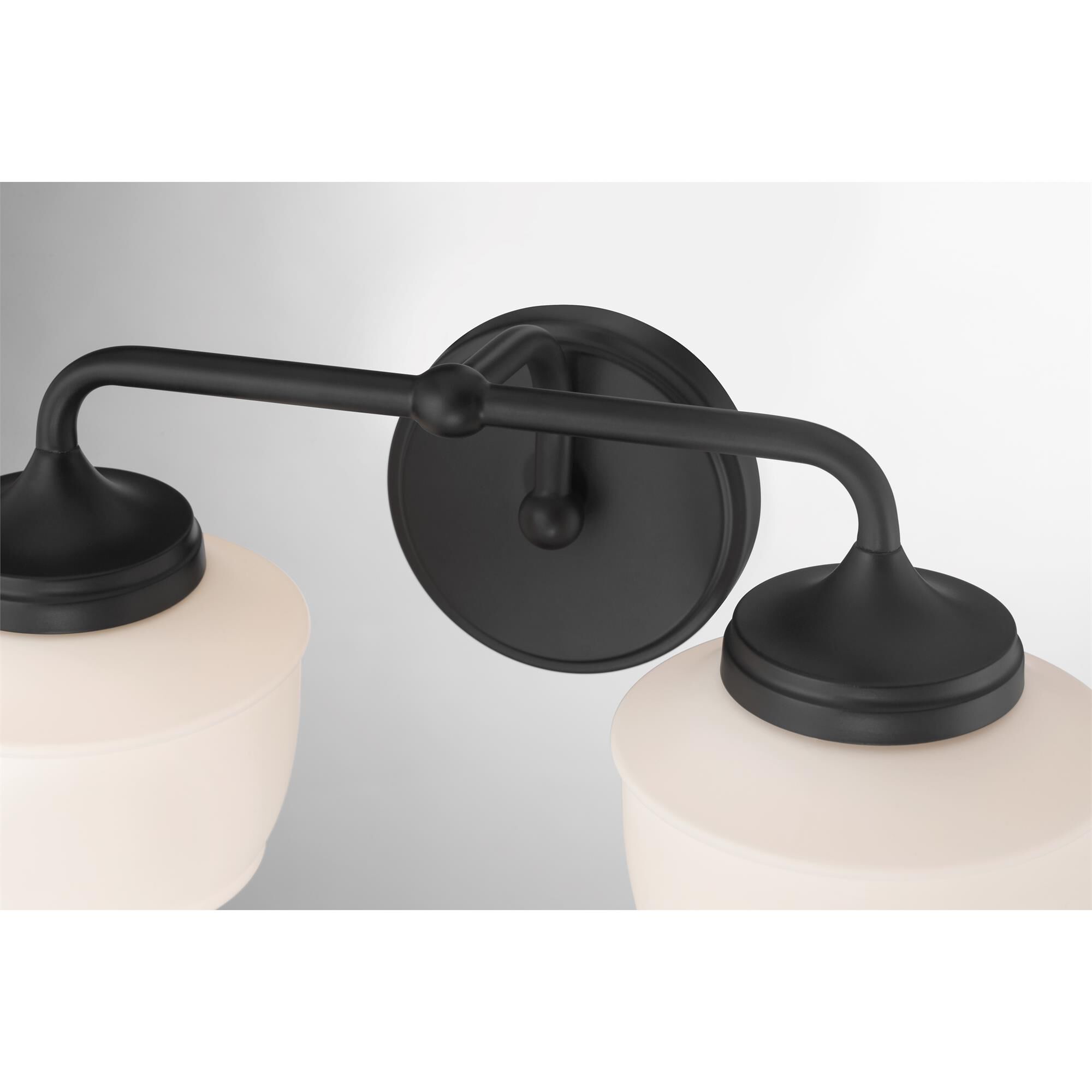Shown in Dark Matte Black finish and Etched Opal glass