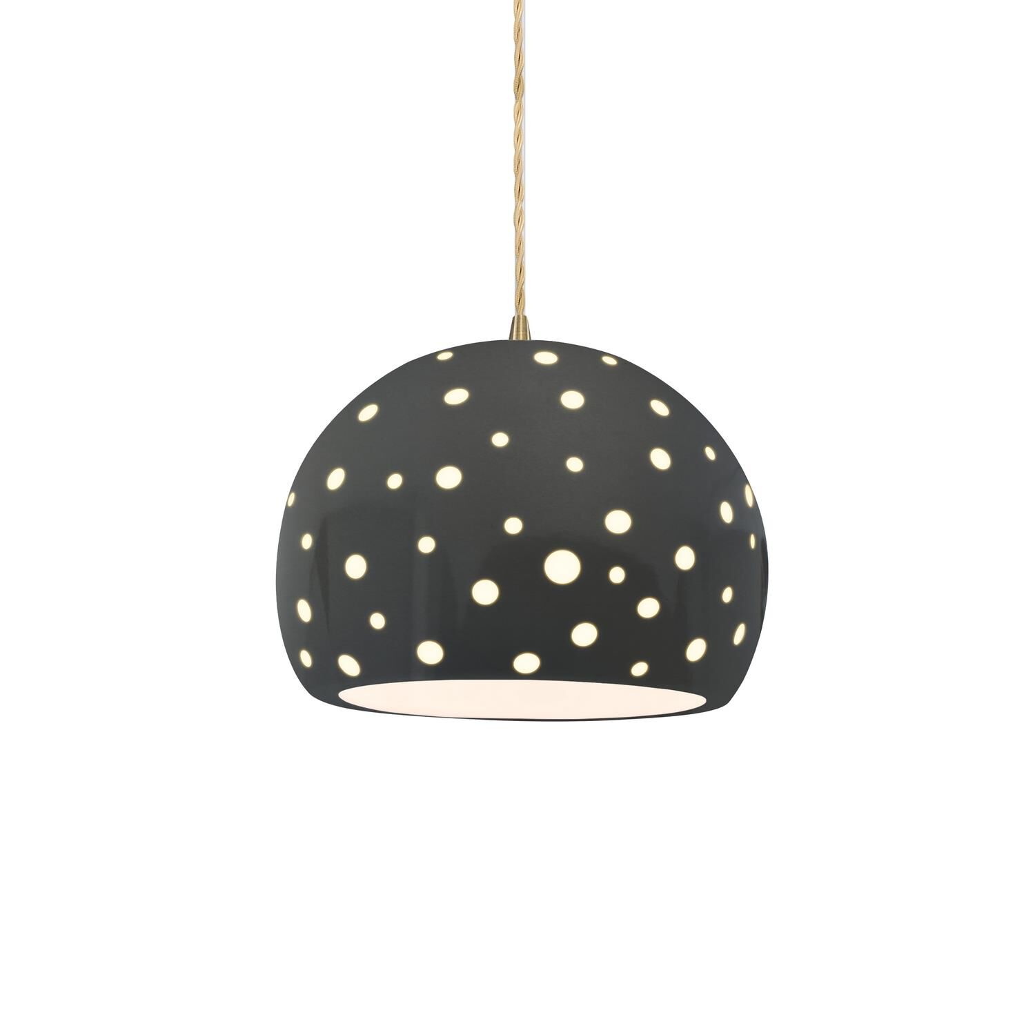 Perforated Globe 10 Inch Large Pendant by Justice Design Group