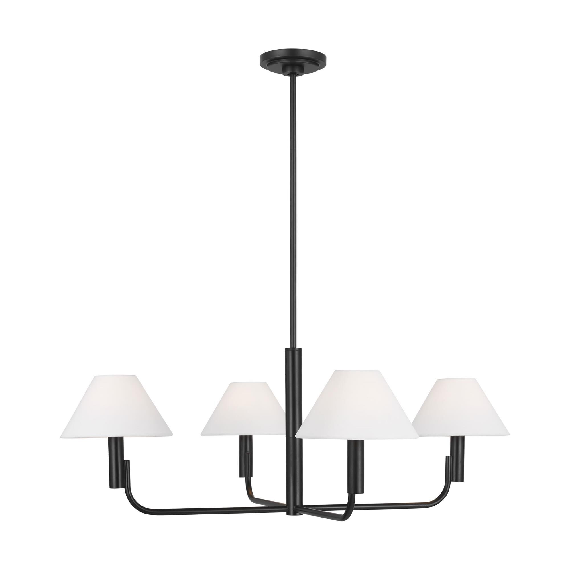 Shown in Aged Iron finish and White Linen shade