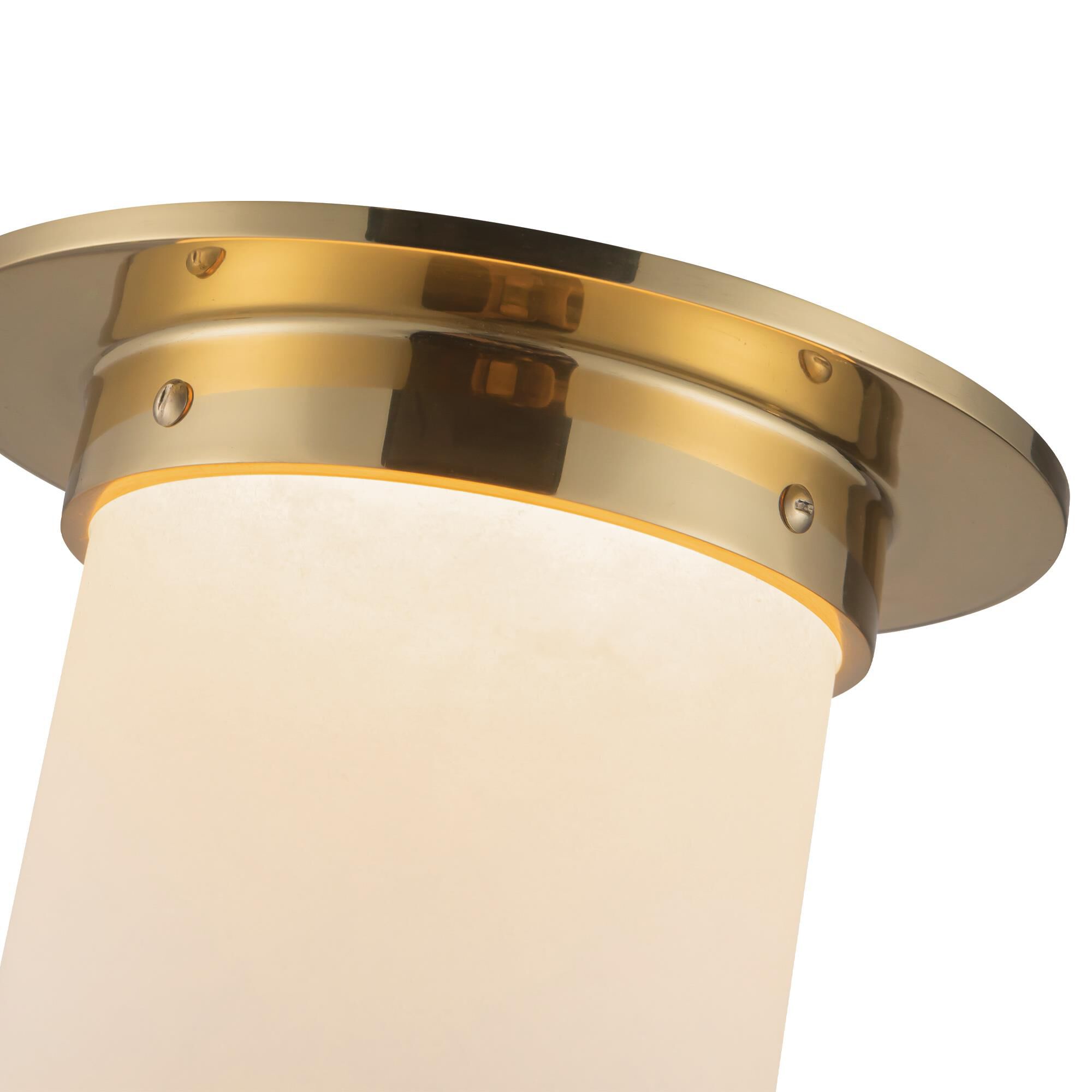 Shown in Patina Brass finish and Alabaster glass