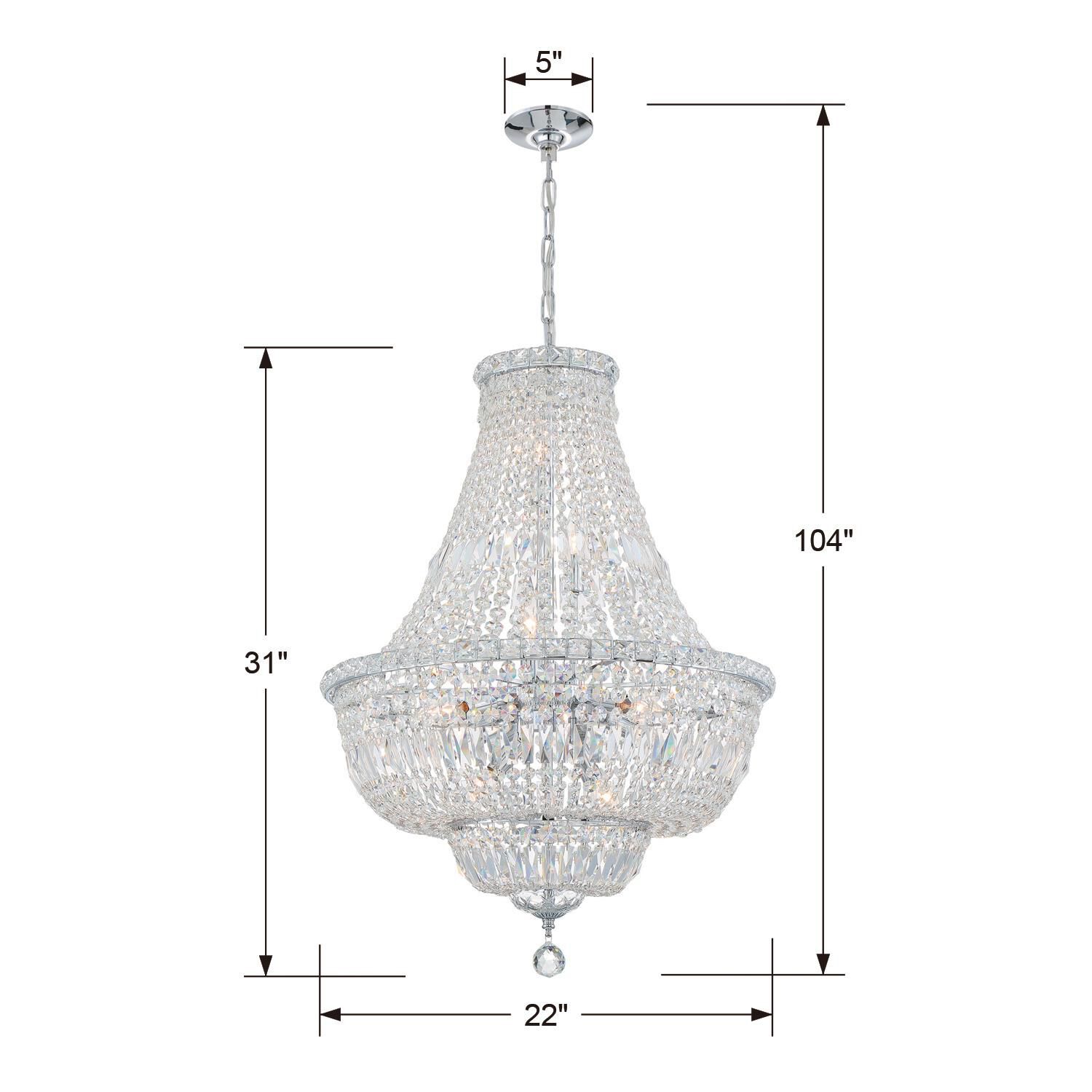 Roslyn 22 Inch 9 Light Mini Chandelier by Crystorama