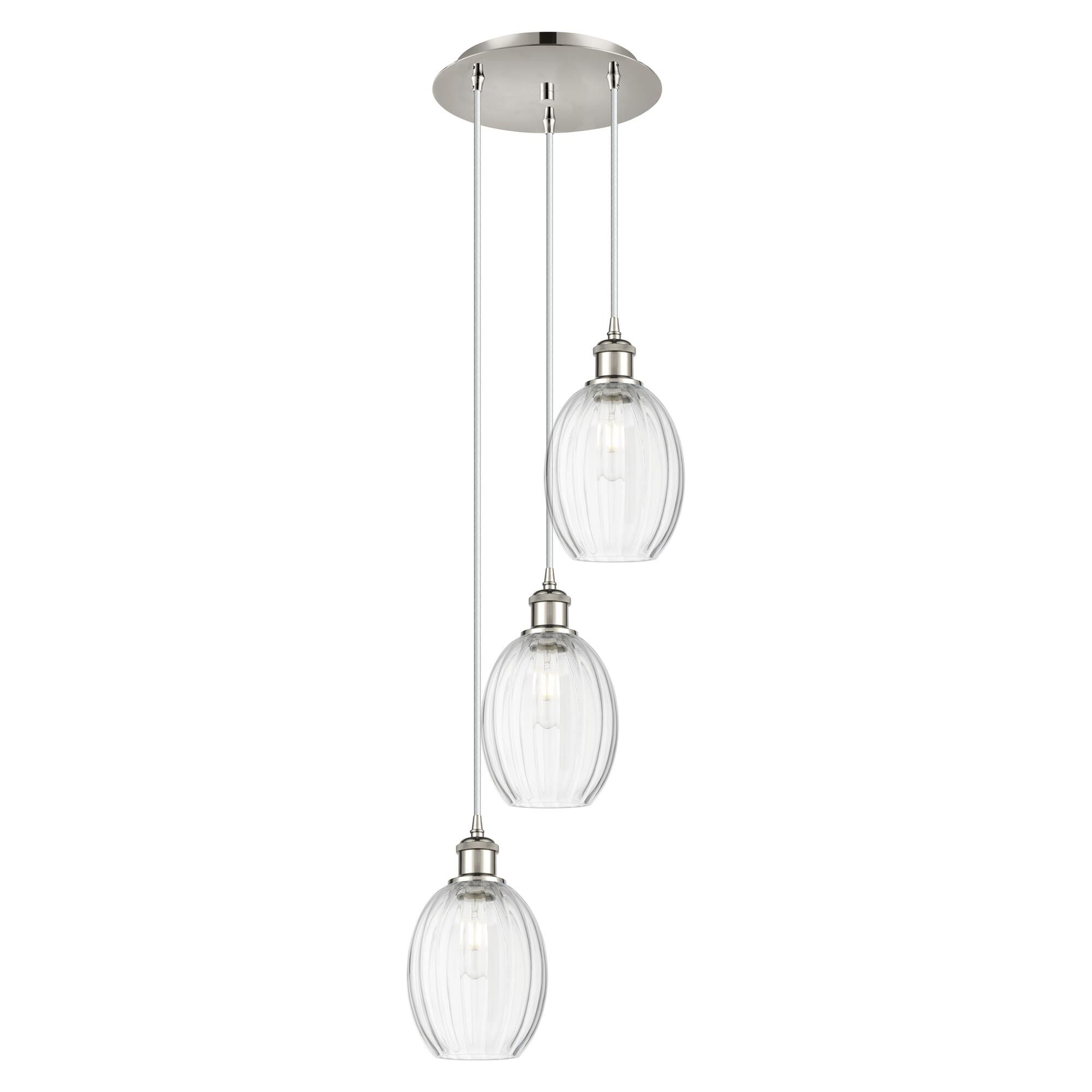 Shown in Polished Nickel finish and Clear glass