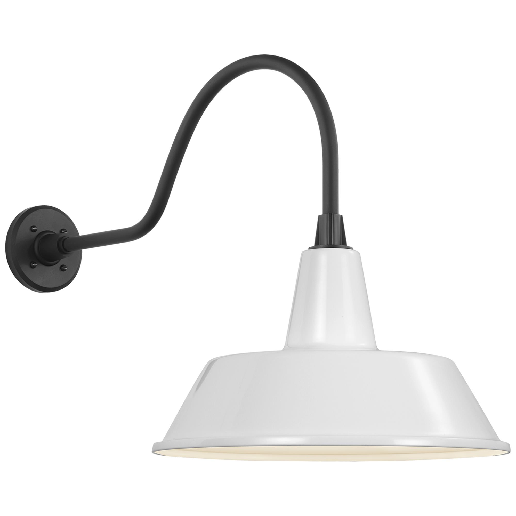 Shown in Matte Black finish and White shade