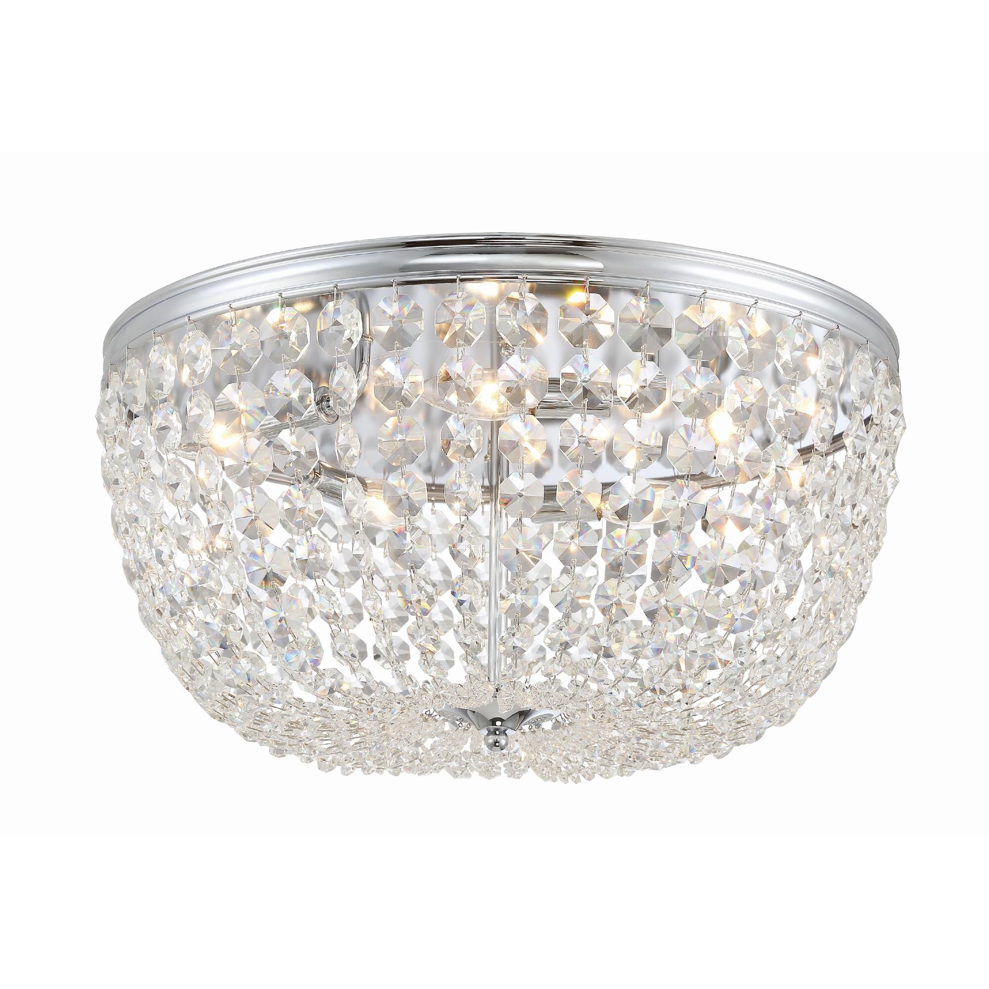 Shown in Polished Chrome finish and Hand Cut crystal