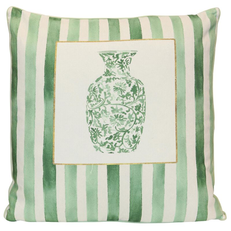 Tamara Day Porcelain Stripe 24 Inch Decorative Pillow by Stylecraft