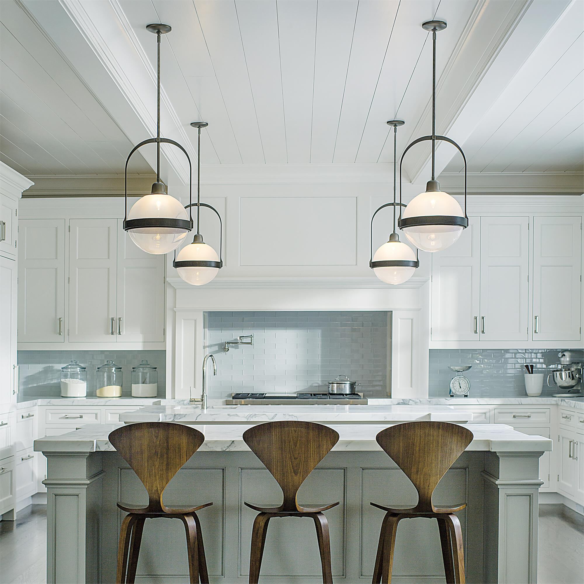 Shown in Dark Smoke finish and Opaline glass