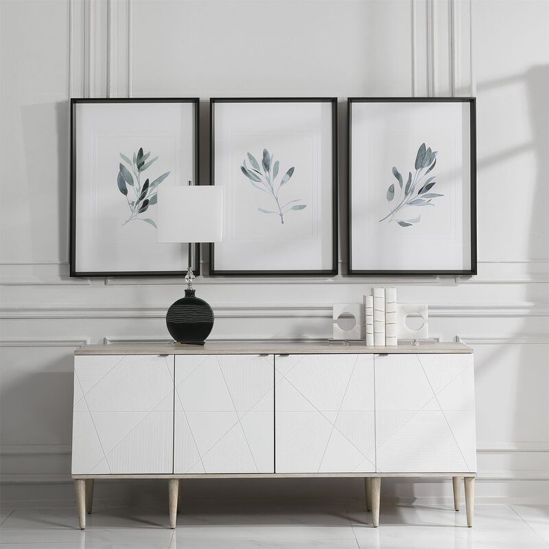 Uttermost Simple Sage Watercolor Prints, S/3 Print by Uttermost