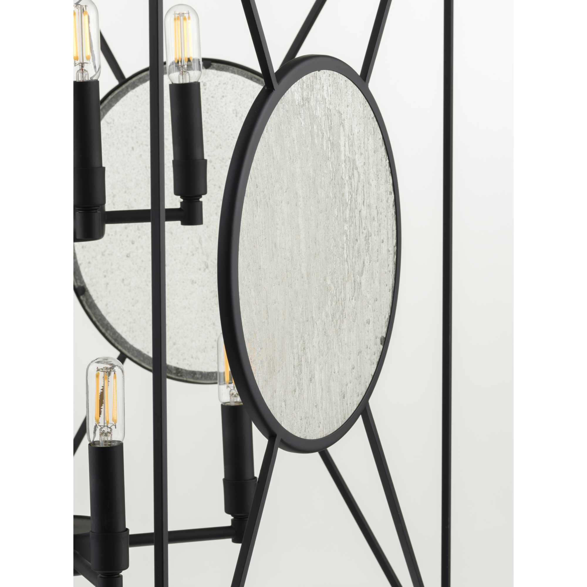 Shown in Matte Black finish and Clear Seeded glass