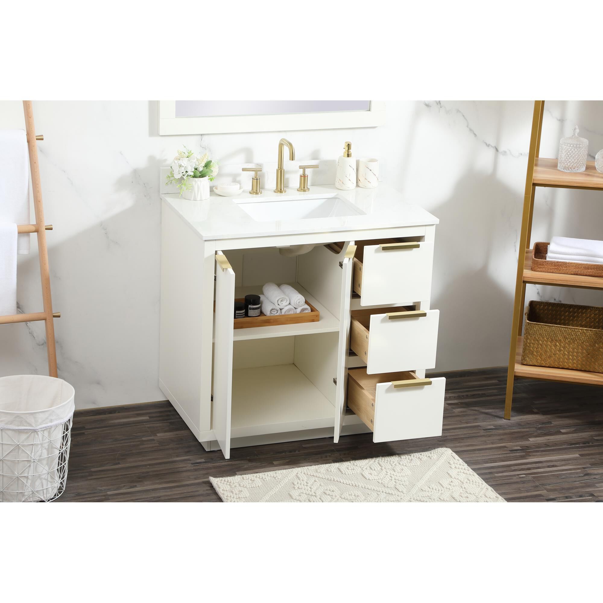 Shown in White finish