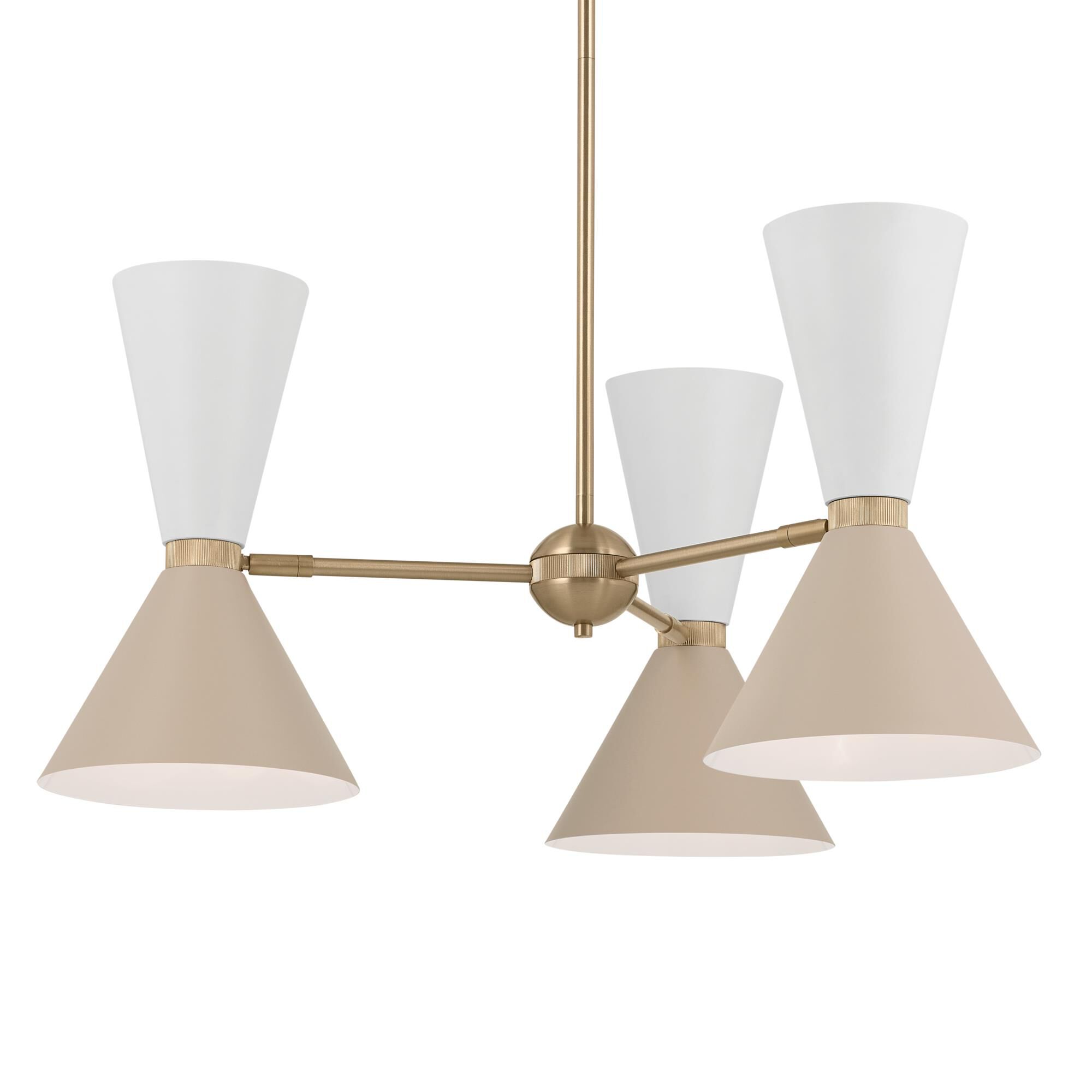 Shown in Champagne Bronze with Greige finish and Metal and Cone shade