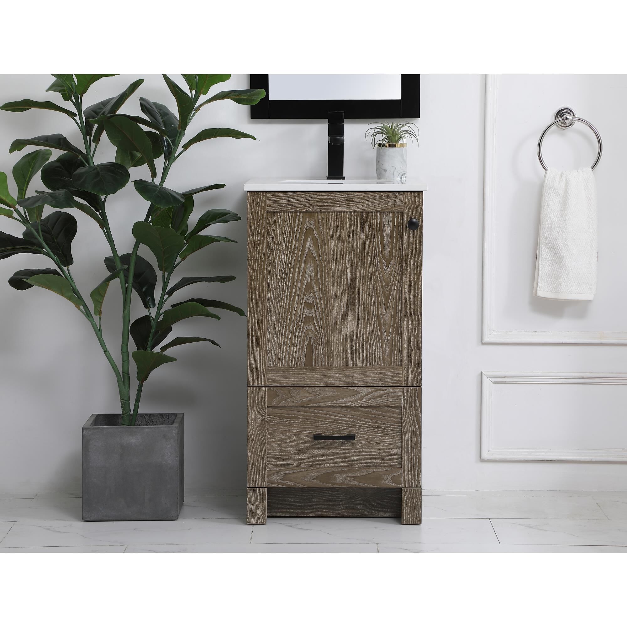 Shown in Weathered Oak And Black With Ivory finish