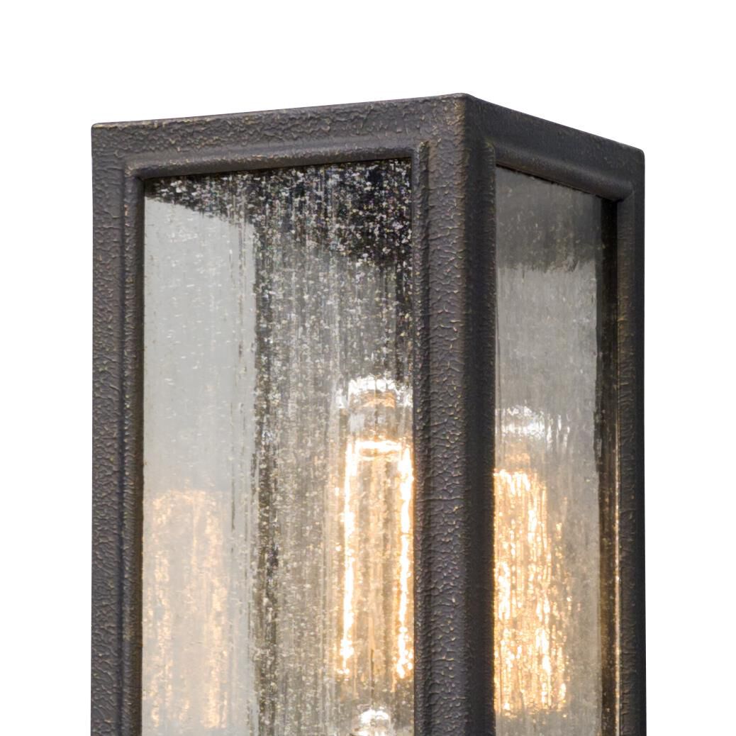 Shown in Vintage Bronze finish and Seeded Clear glass