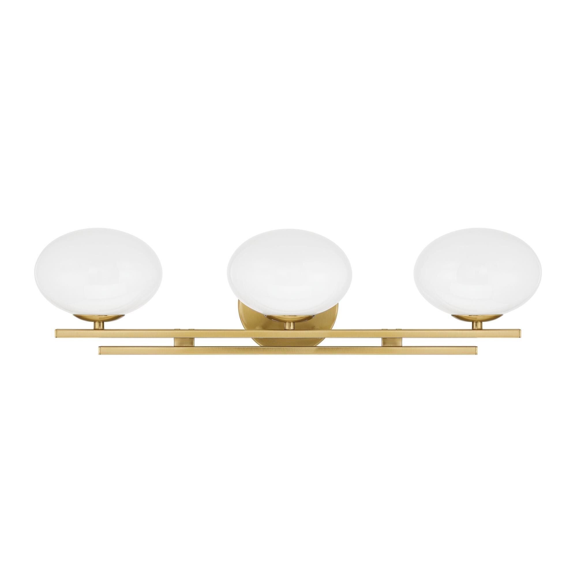Shown in Brushed Gold finish and Opal glass