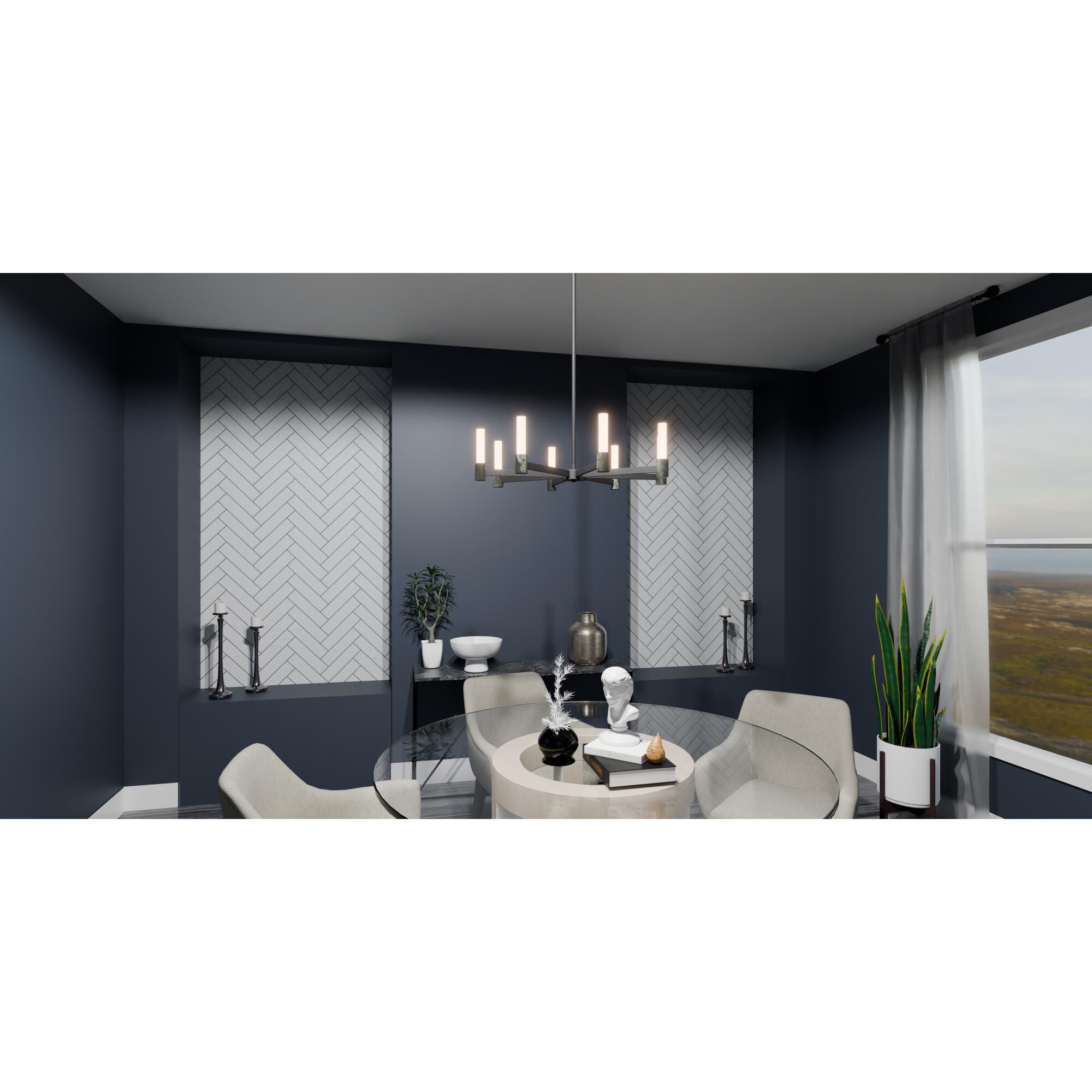 Shown in Matte Black finish and Clear Acrylic glass