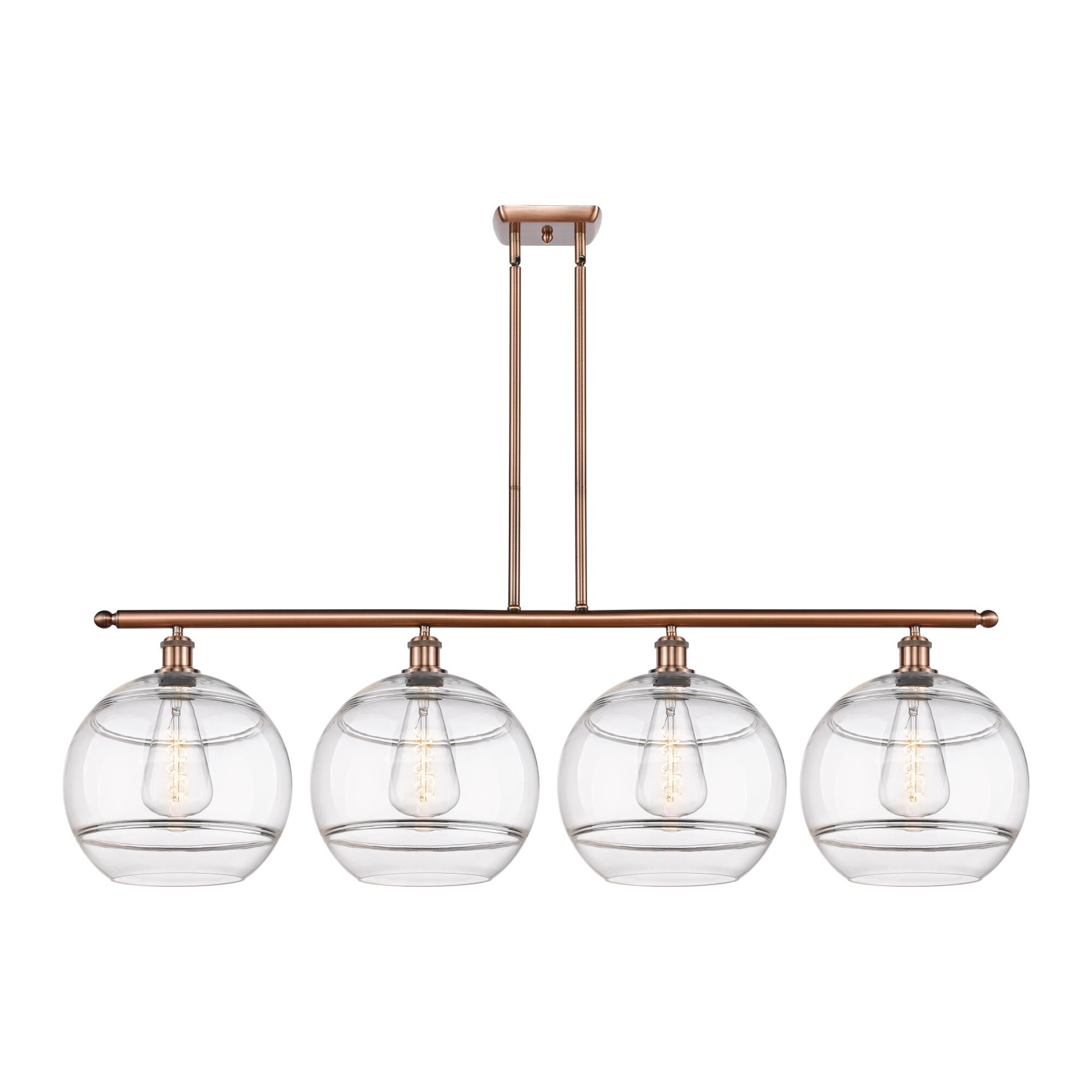 Shown in Antique Copper finish and Clear glass