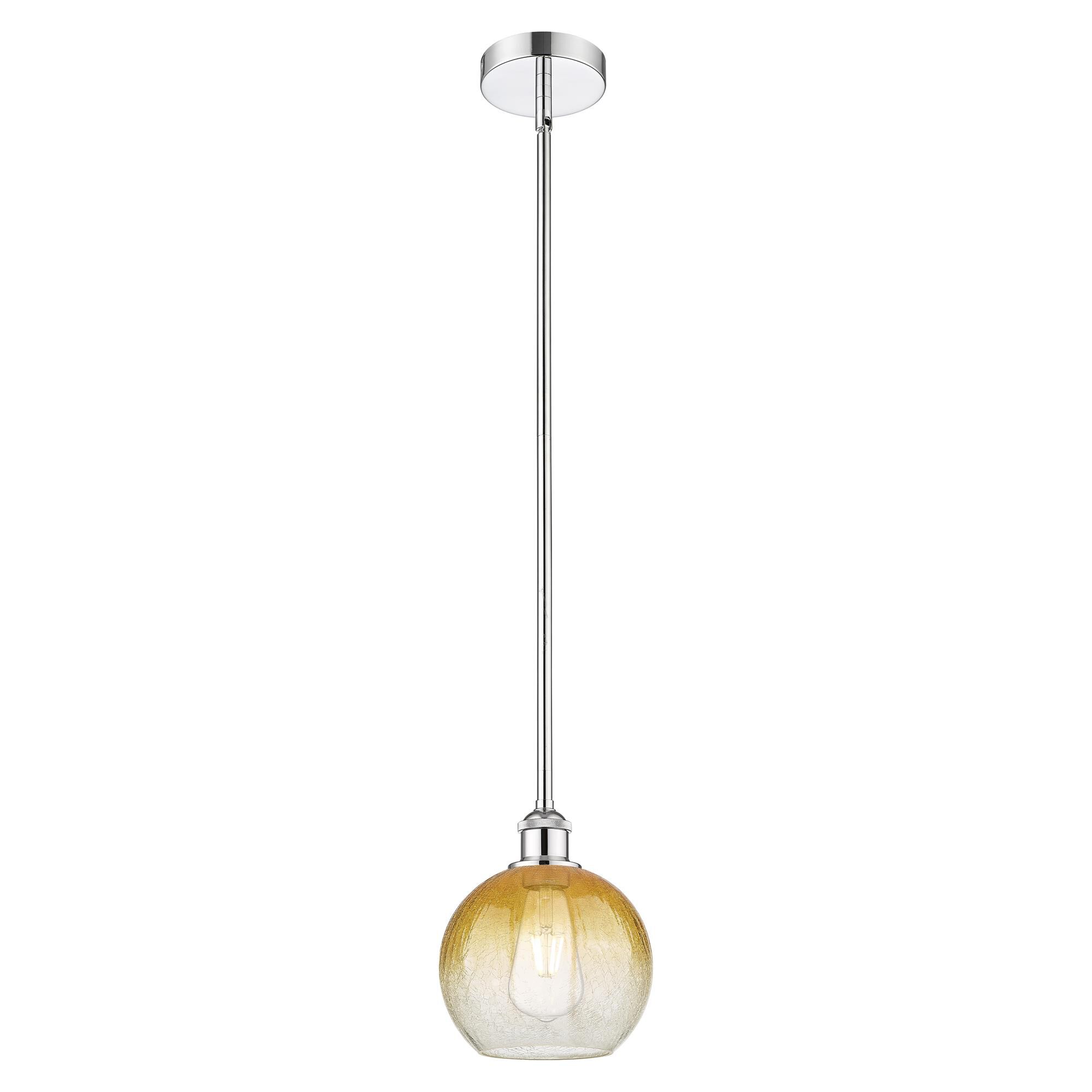Shown in Polished Chrome finish and Amber glass