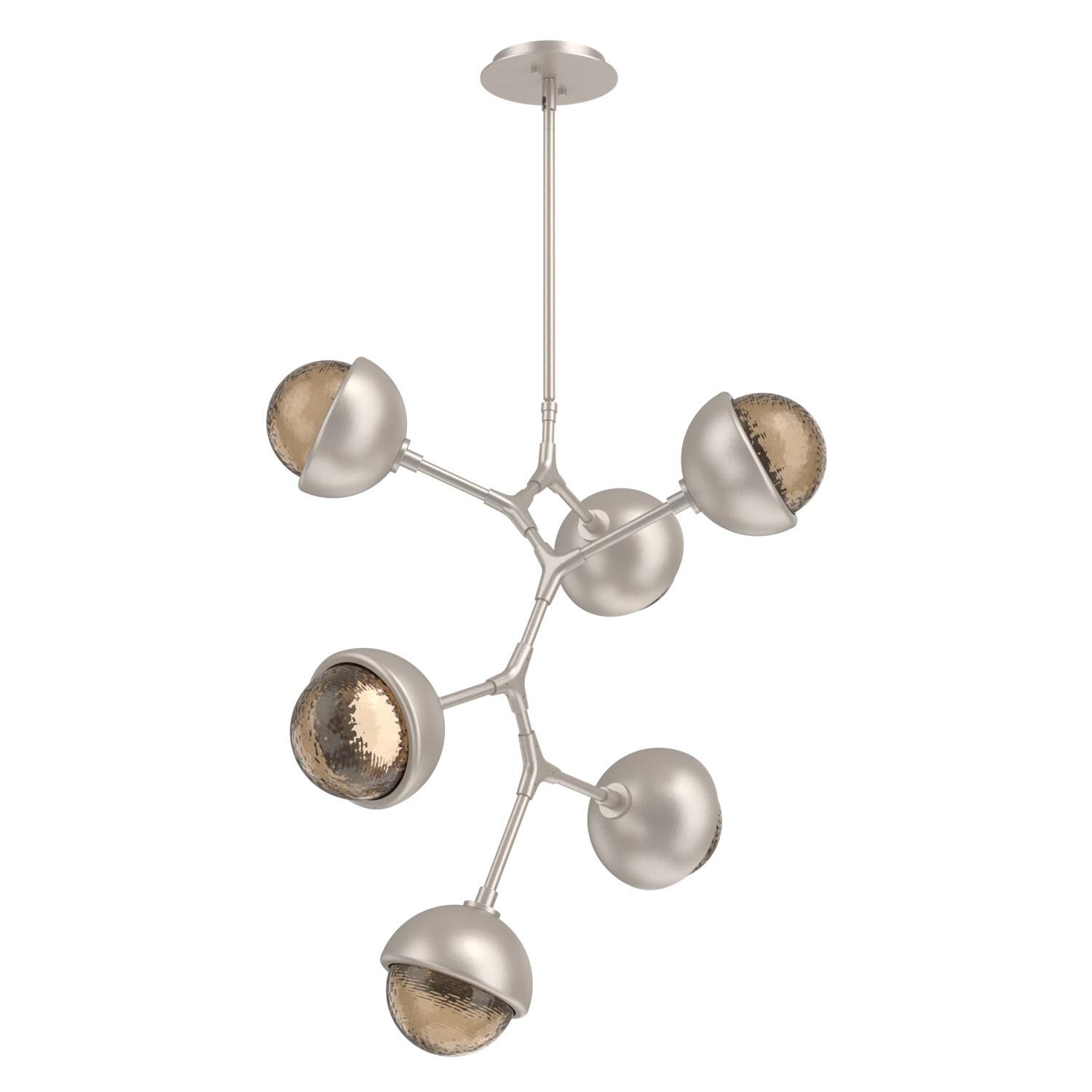 Shown in Beige Silver finish and Bronze glass and Metal Shade Matching Finish accent