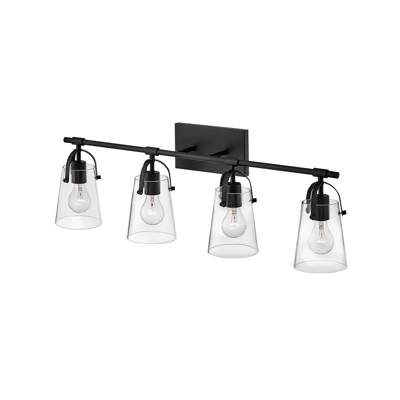 Shown in Black finish and Clear glass