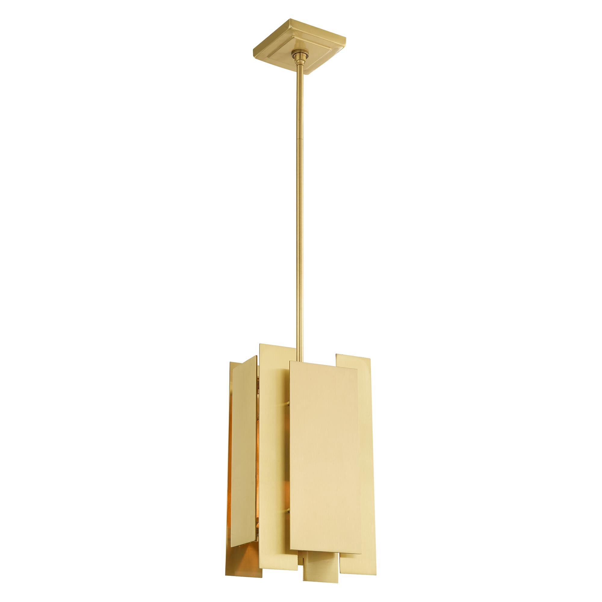 Shown in Satin Brass finish and Satin Brass Solid Brass shade