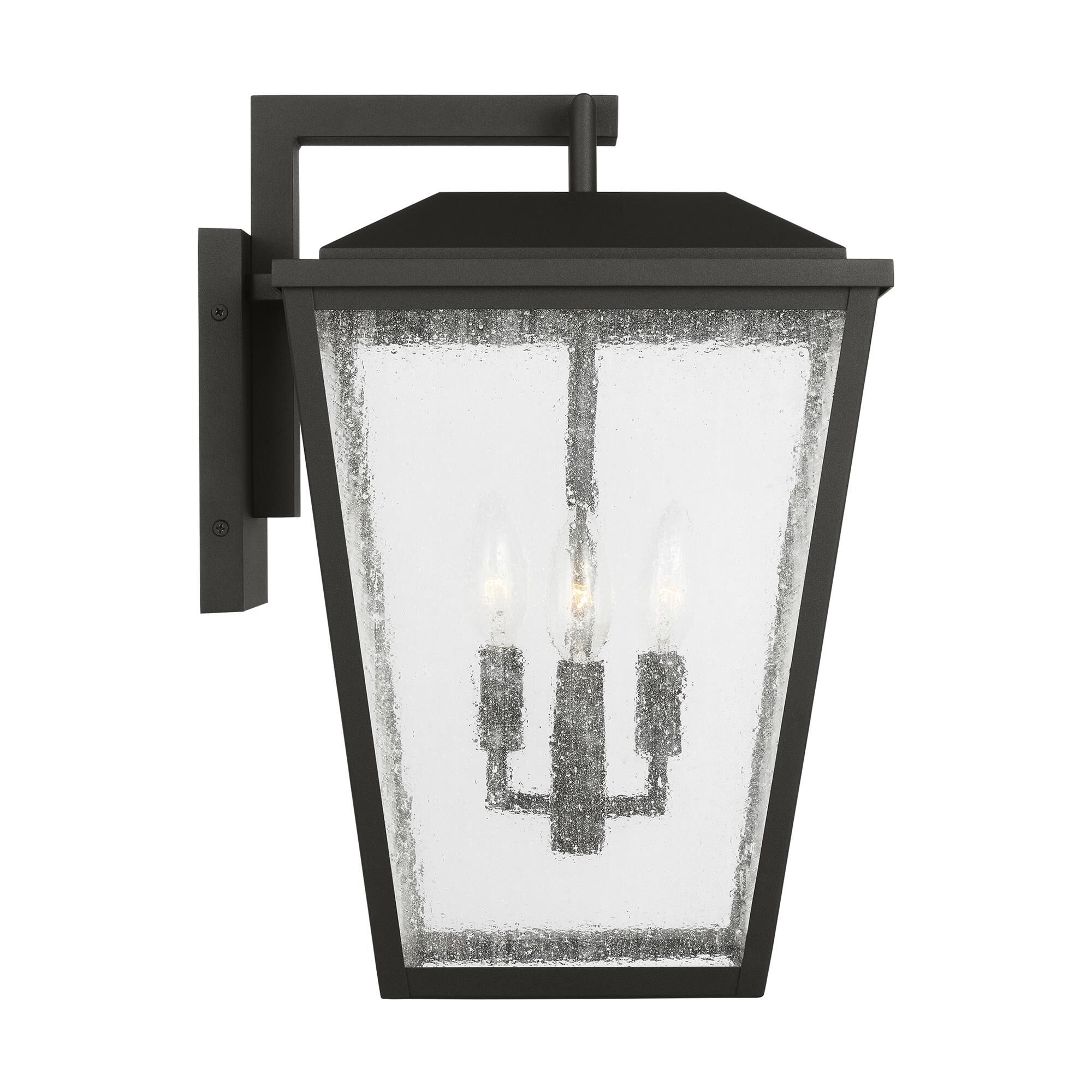 Shown in Textured Black finish and Clear Seeded glass