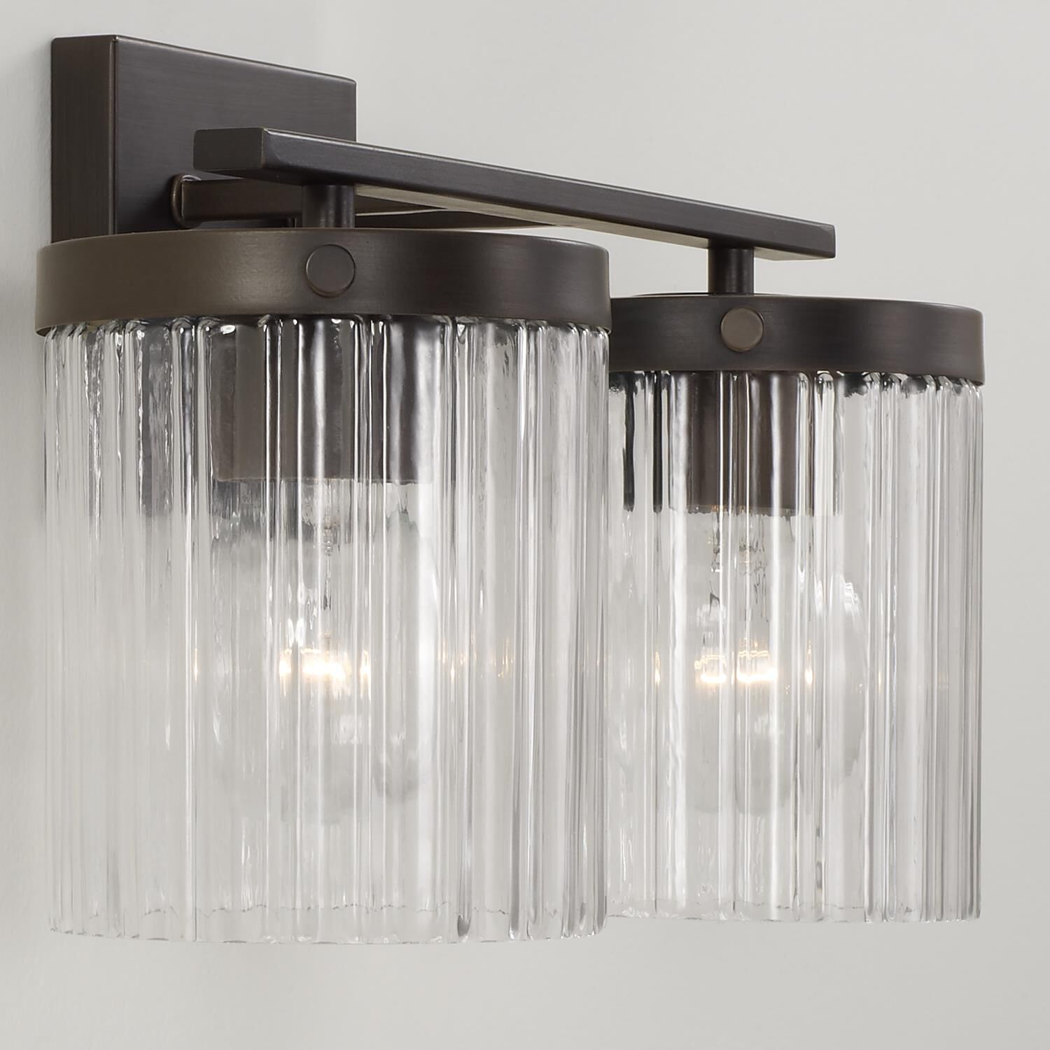 Shown in Oil Rubbed Bronze finish and Beveled Fluted glass