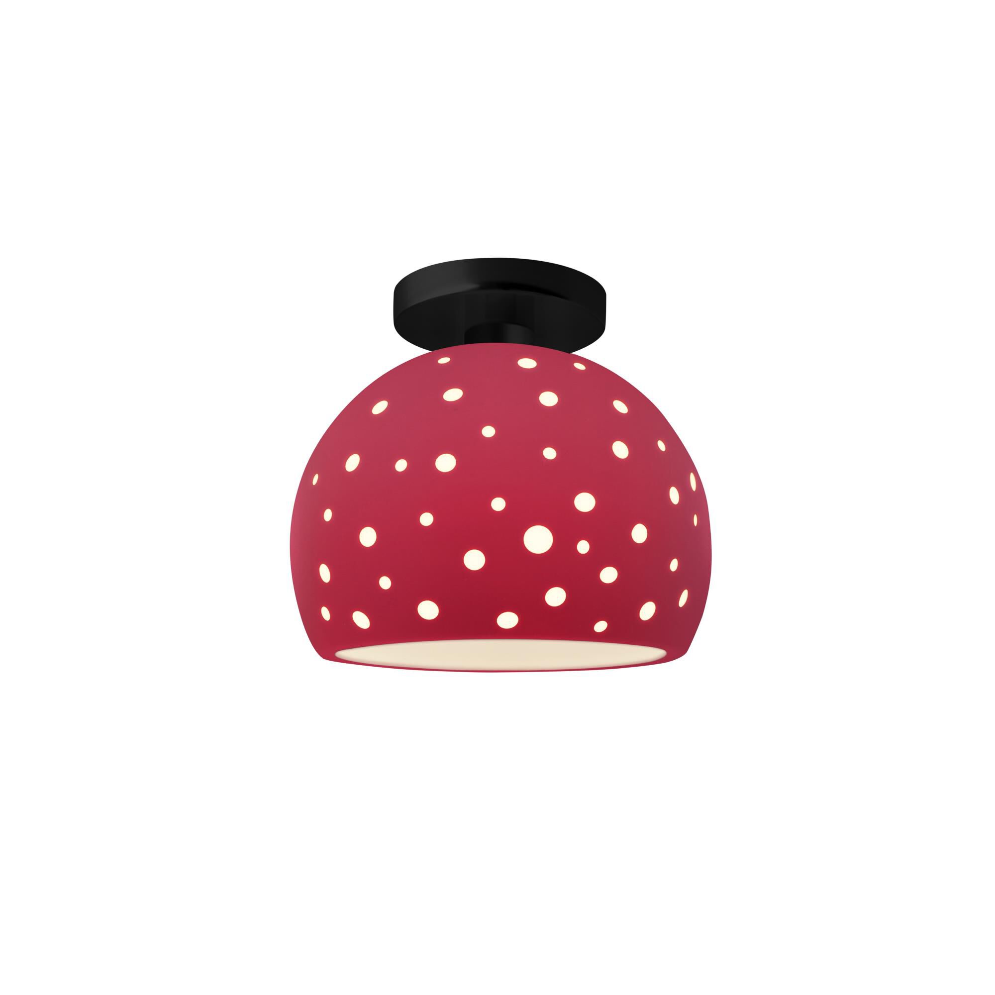 Shown in Matte Black finish and Cerise shade