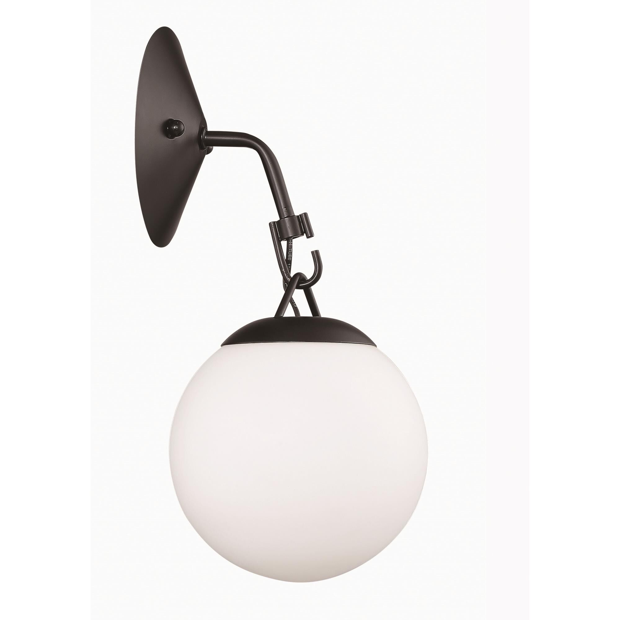 Shown in Flat Black finish and White Frosted glass