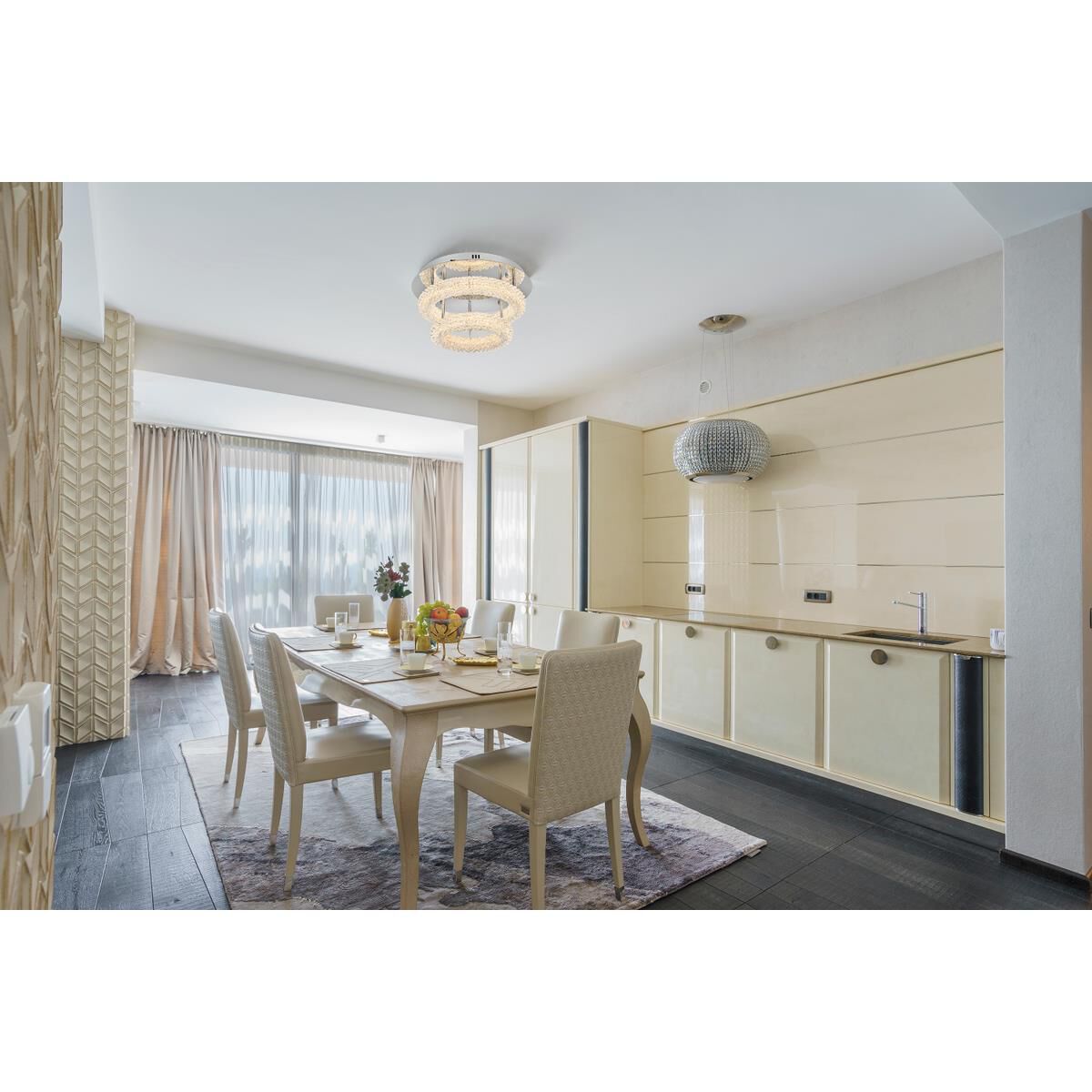 Bowen 18 Inch Semi Flush Mount by Elegant Lighting