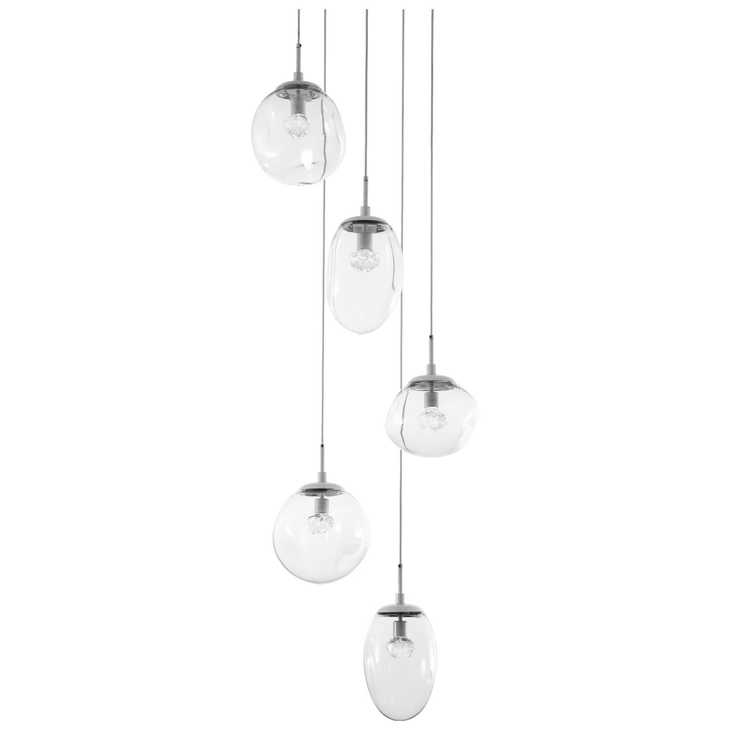 Shown in Metallic Beige Silver finish and Floret Inner Clear Outer glass