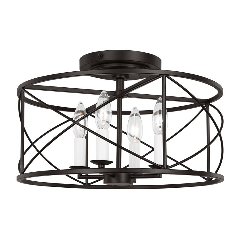 Chapman & Myers Beatrix 15 Inch 4 Light Semi Flush Mount by Visual Comfort Studio