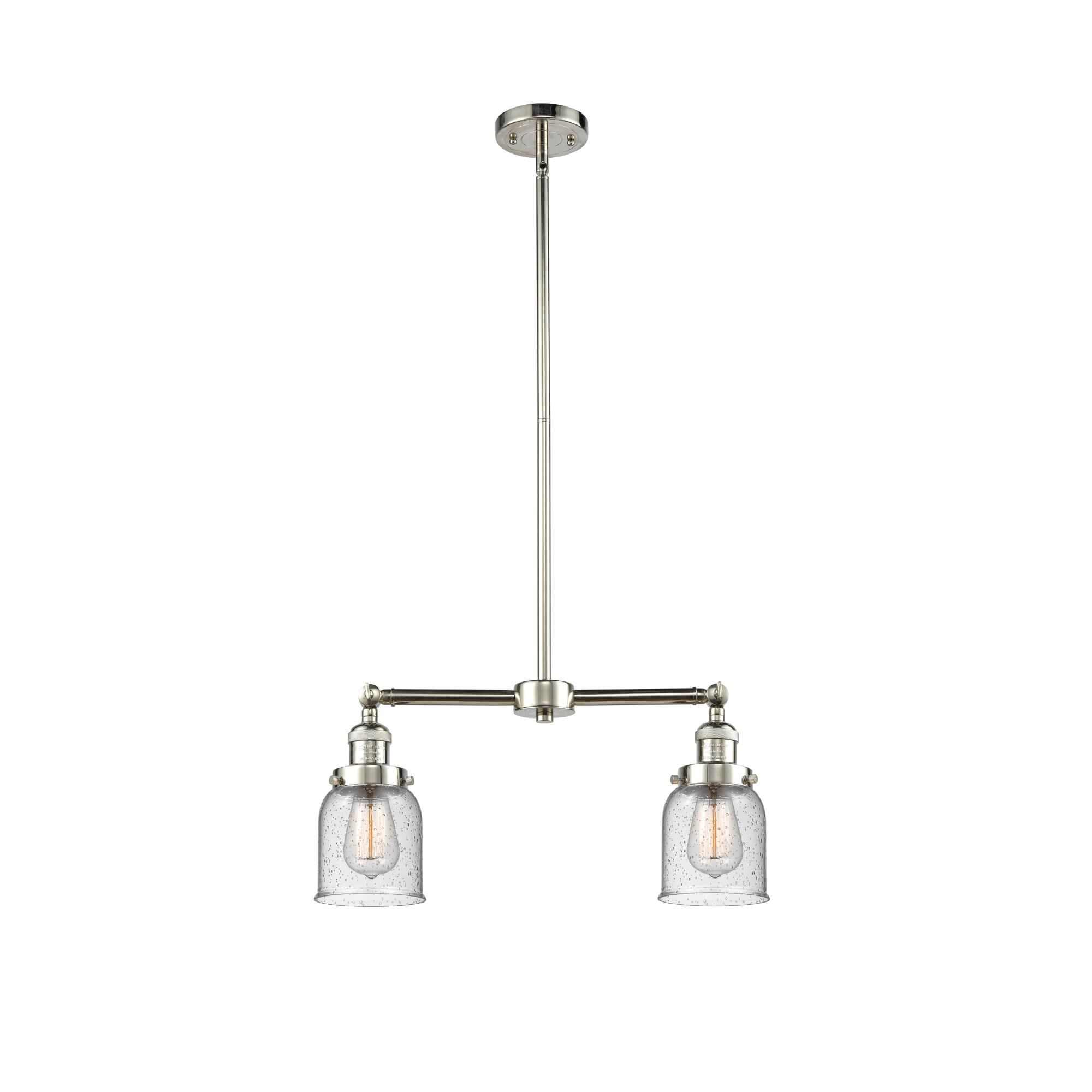 Shown in Polished Nickel finish and Seedy glass