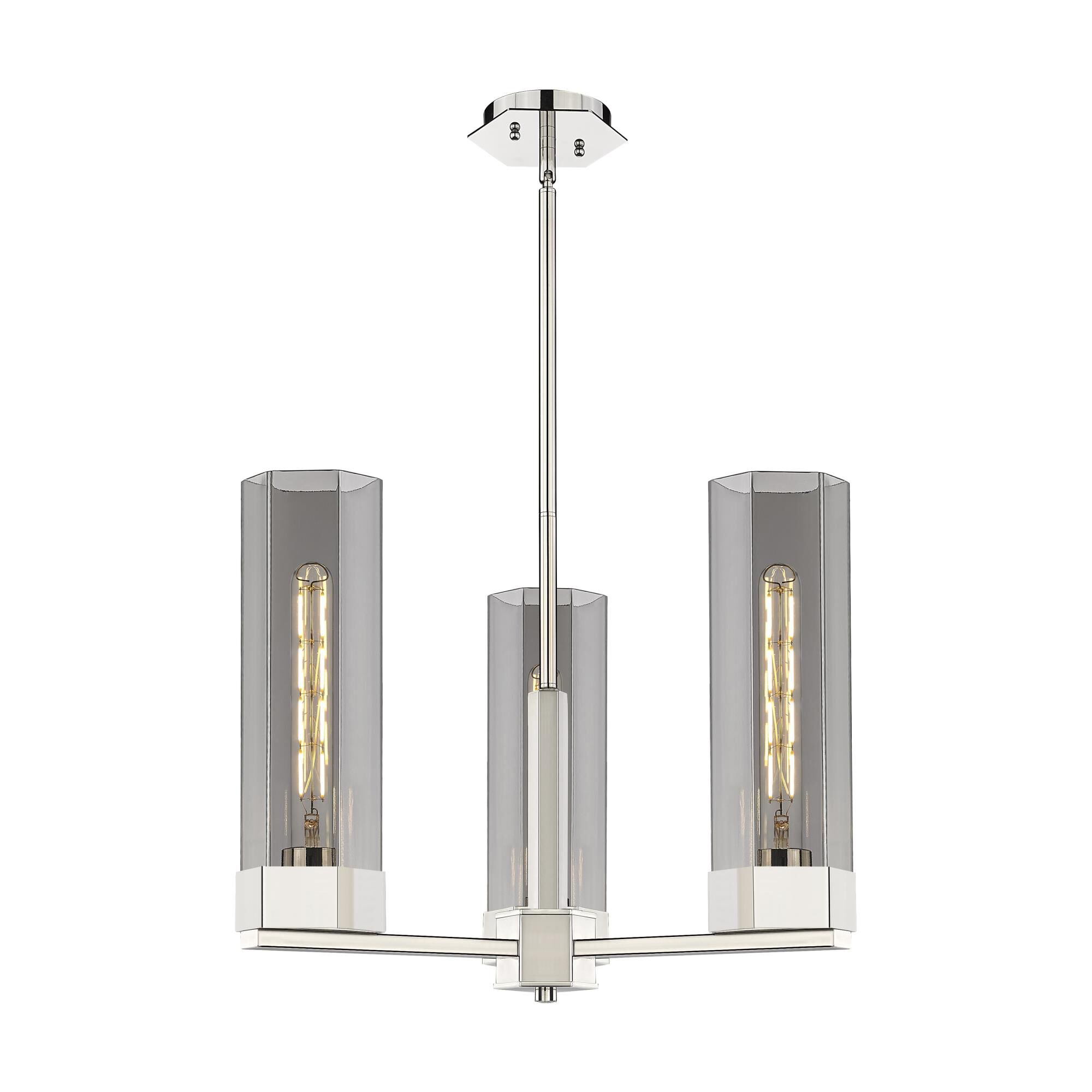 Shown in Polished Nickel finish and Plated Smoke glass