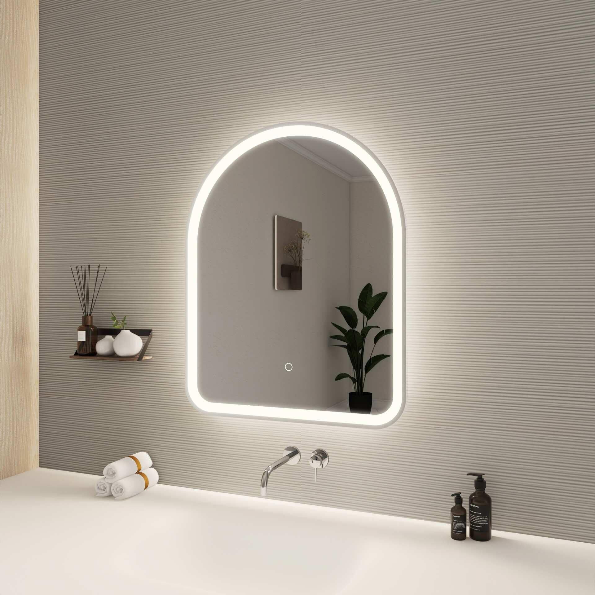Harmoni 30 Inch Arched LED Lighted Mirror by Elegant Decor