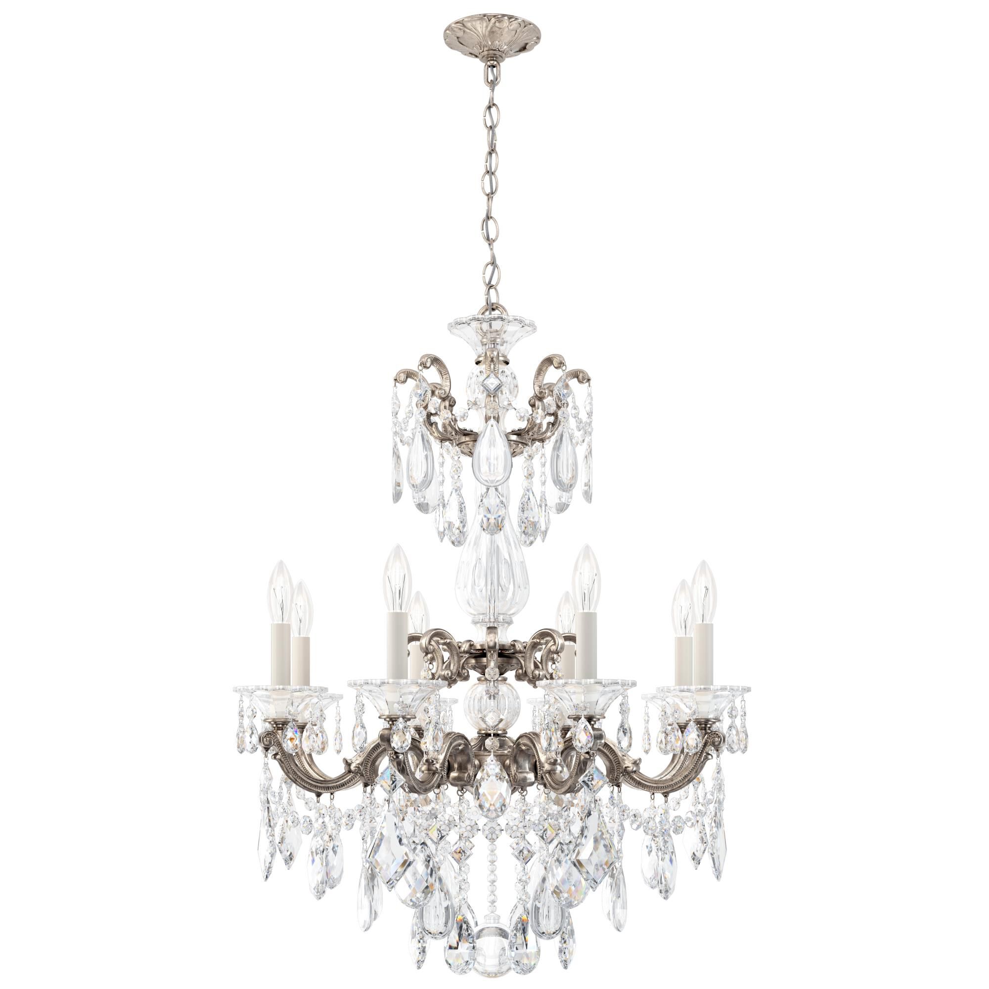 Shown in Antique Silver finish and Clear Heritage crystal
