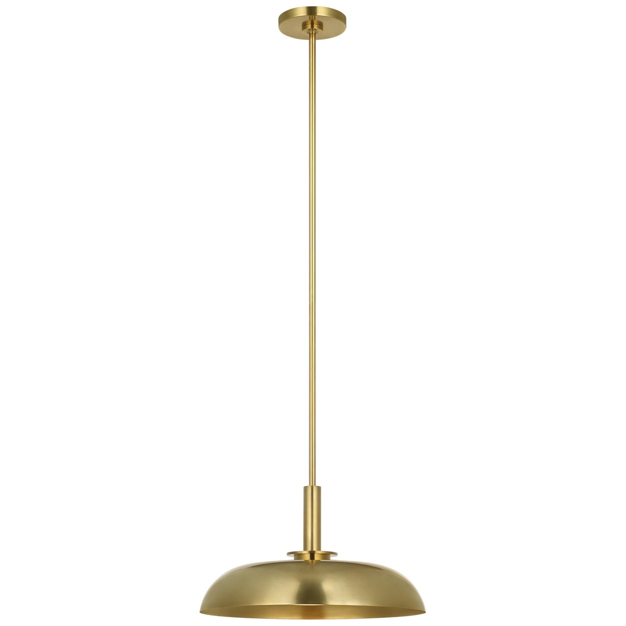 Shown in Hand-Rubbed Antique Brass finish and White glass
