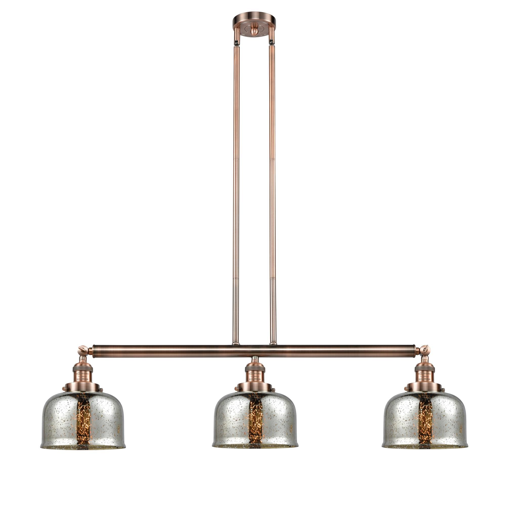 Bruno Marashlian Large Bell 41 Inch 3 Light Linear Suspension Light by Innovations Lighting