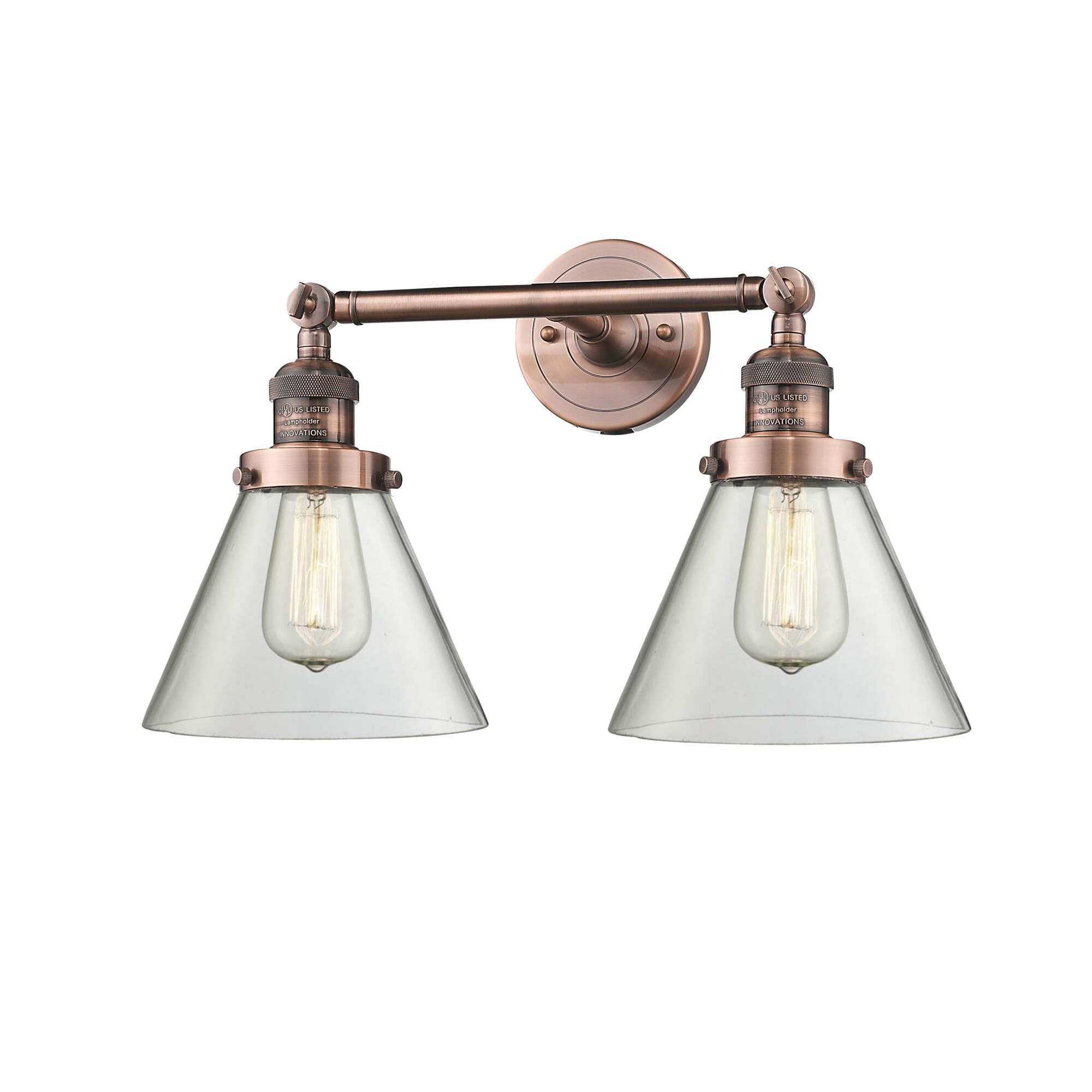 Shown in Antique Copper finish and Clear glass