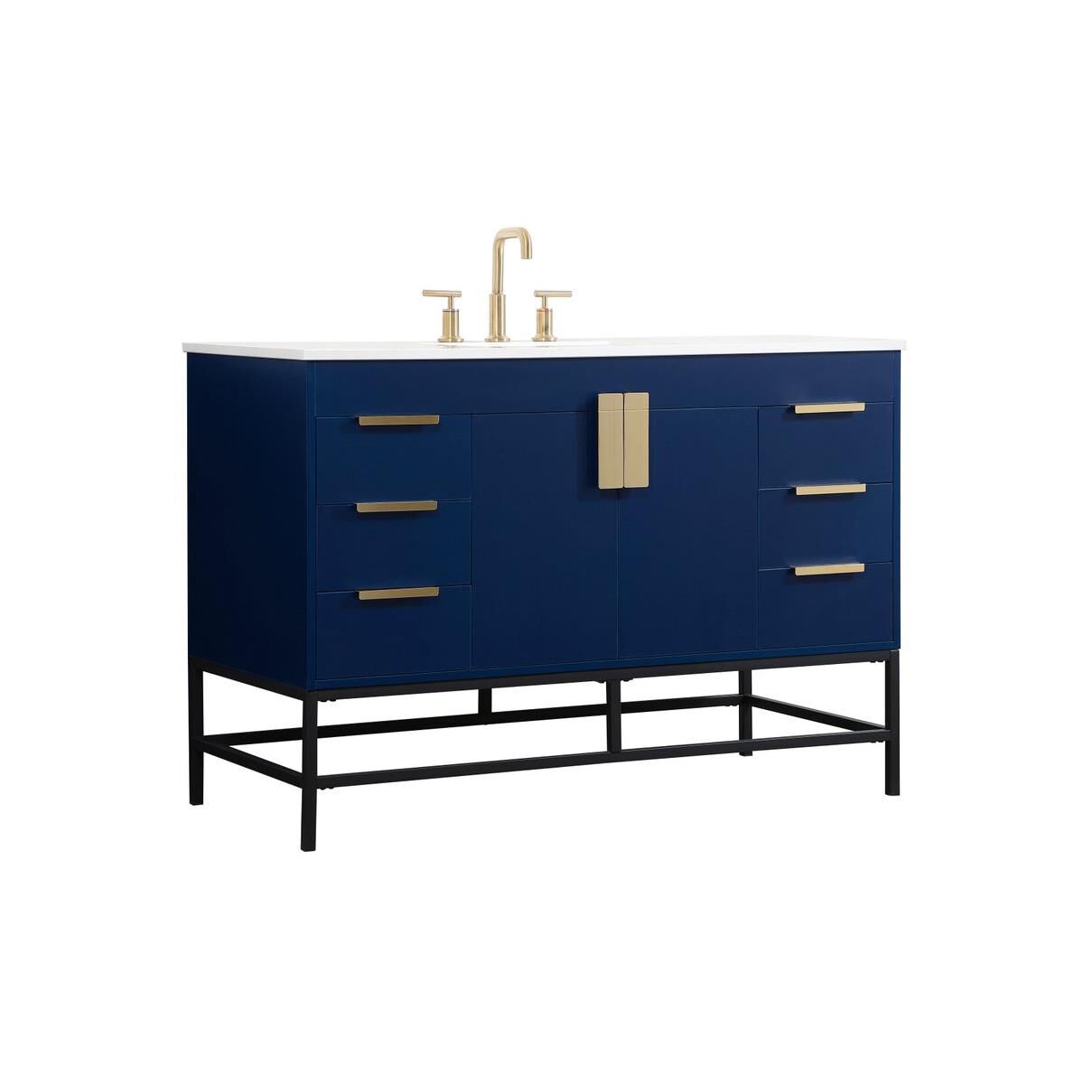 Shown in Blue finish and Without Backsplash accent