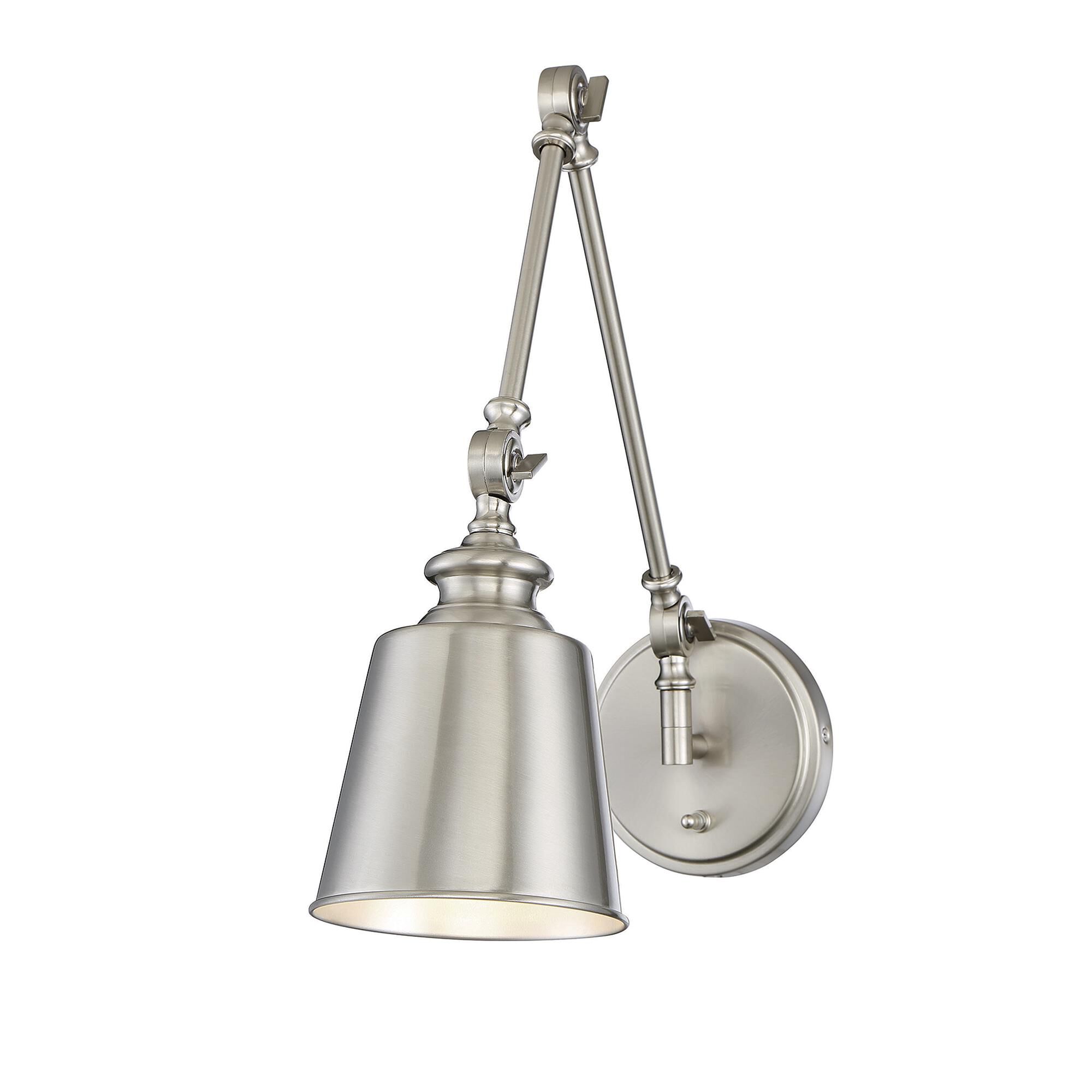 Shown in Brushed Nickel finish and Brushed Nickel Metal shade