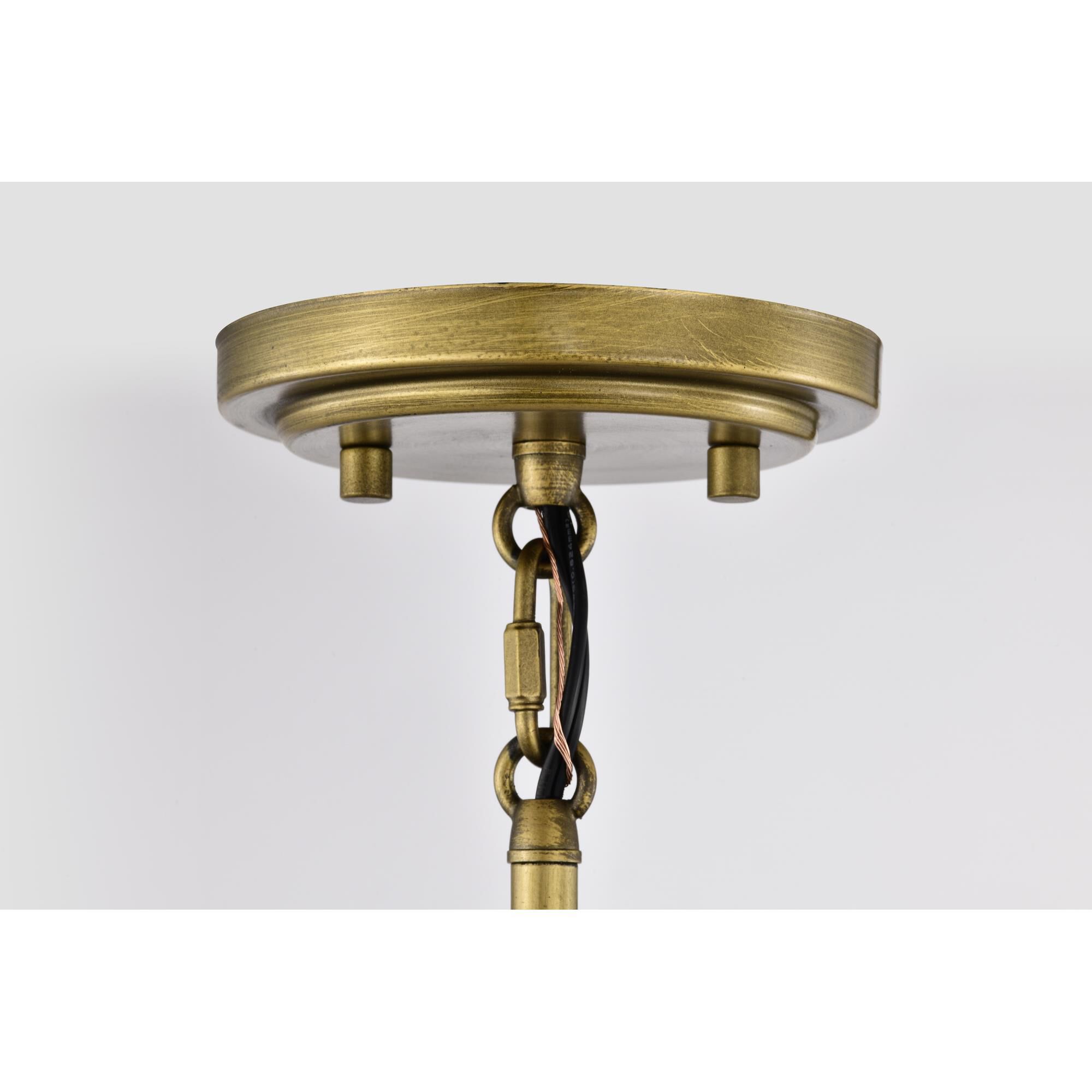 Shown in Natural Brass finish and White Opal glass