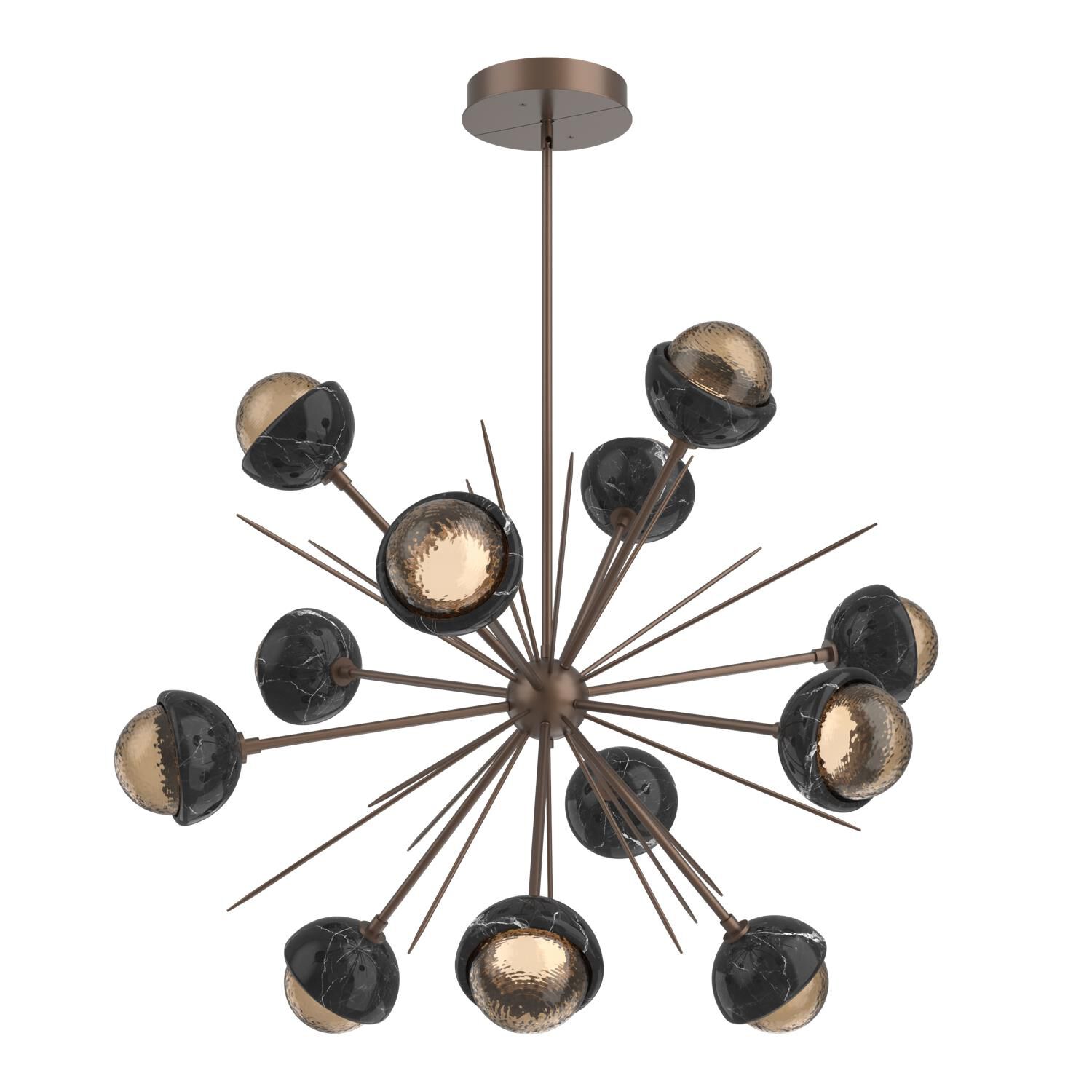 Shown in Burnished Bronze finish and Bronze glass and Black Marble accent